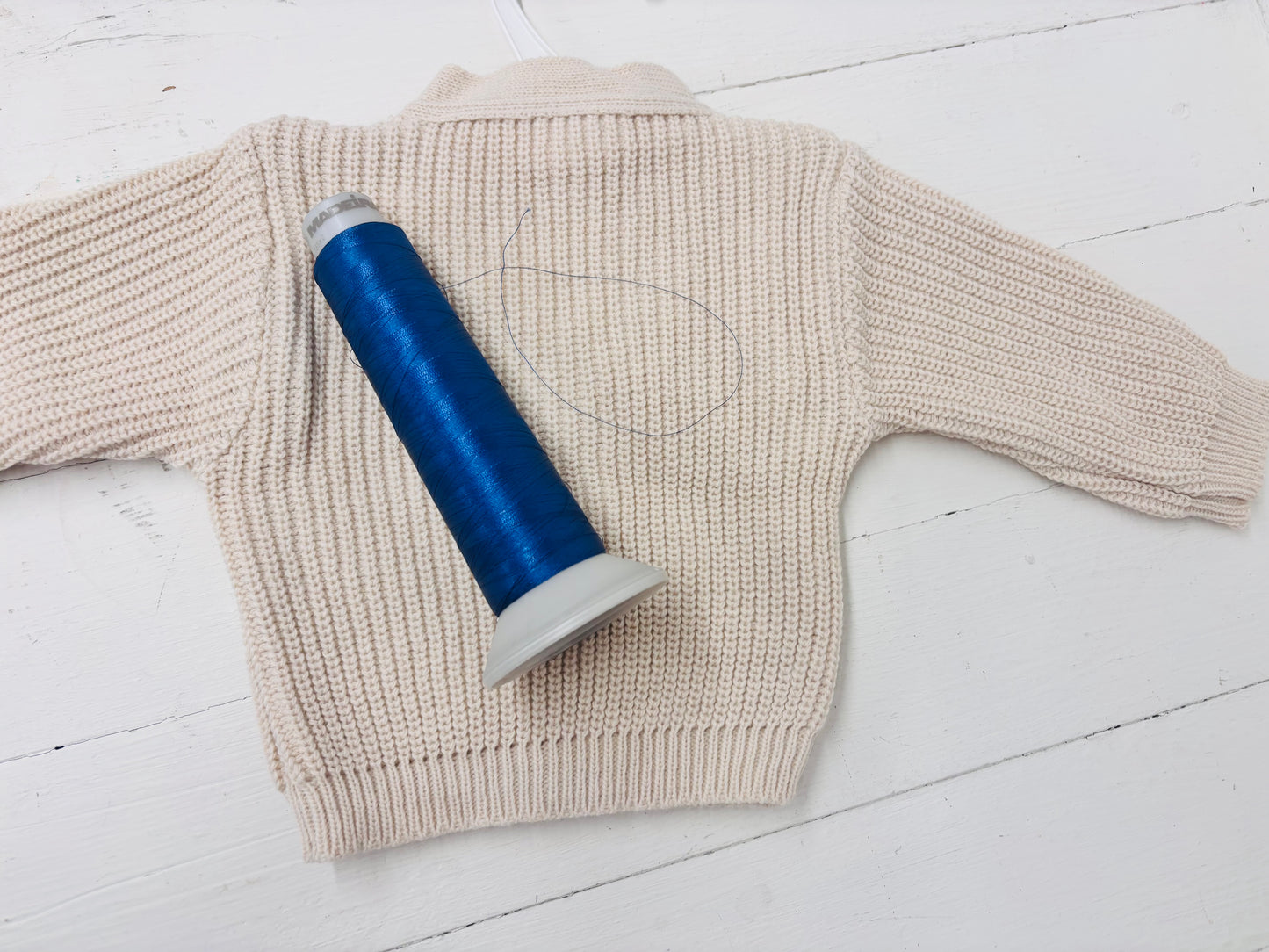 Beige Personalised Knitted Baby Cardigan