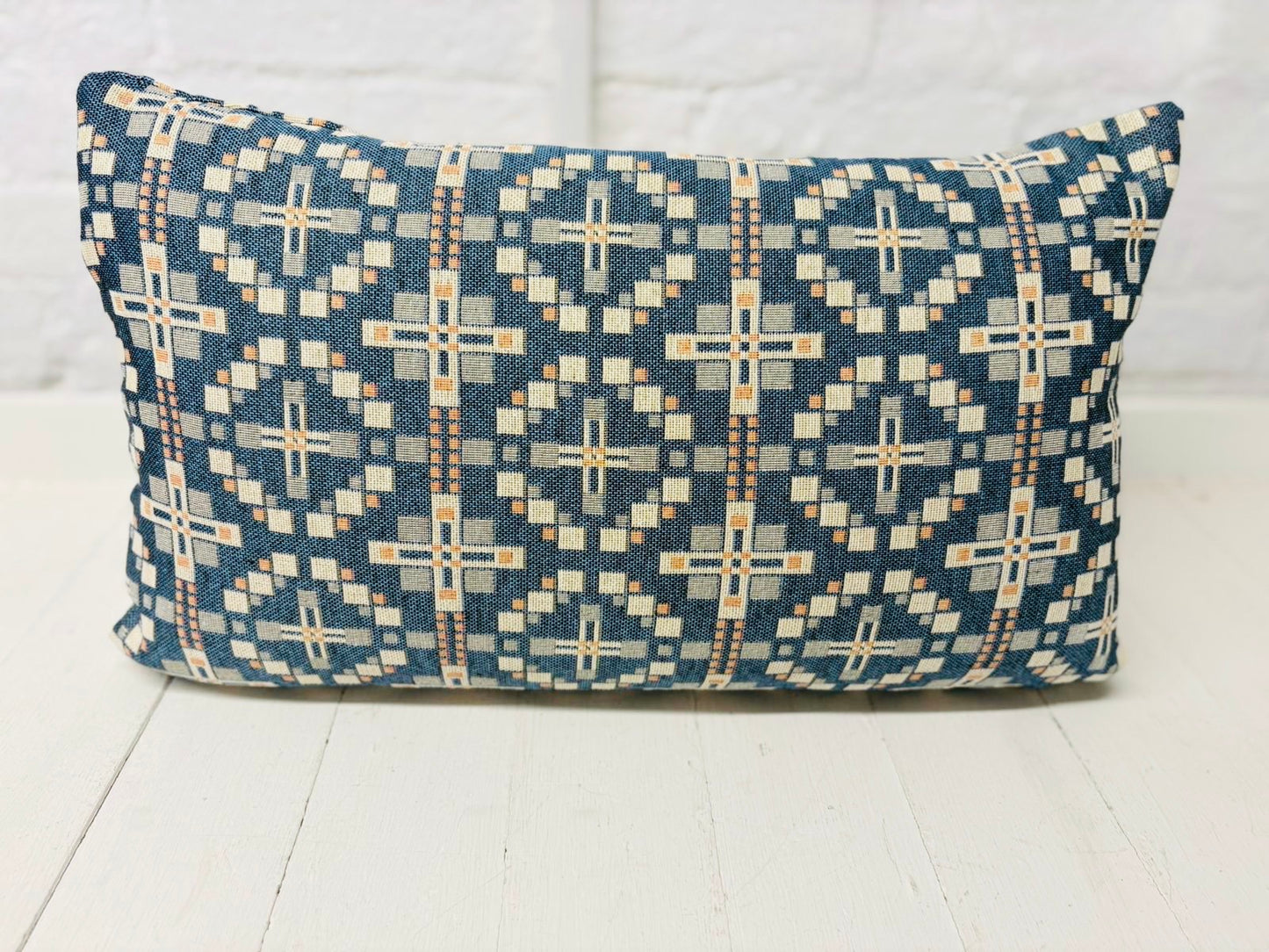Vintage Cross Lavender Heart -Welsh Blanket style Heart