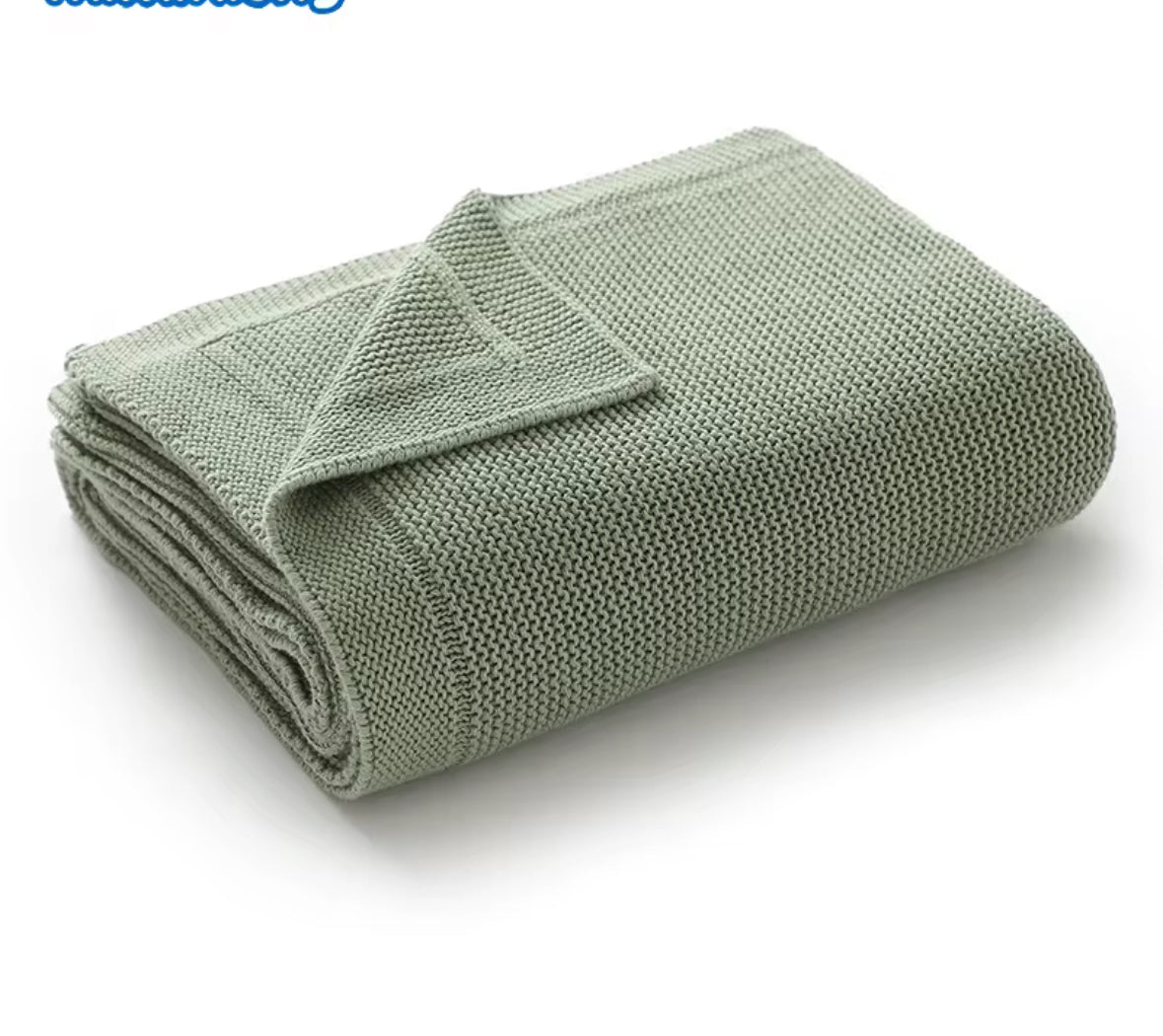 Blue Knitted Baby blanket-Personalised
