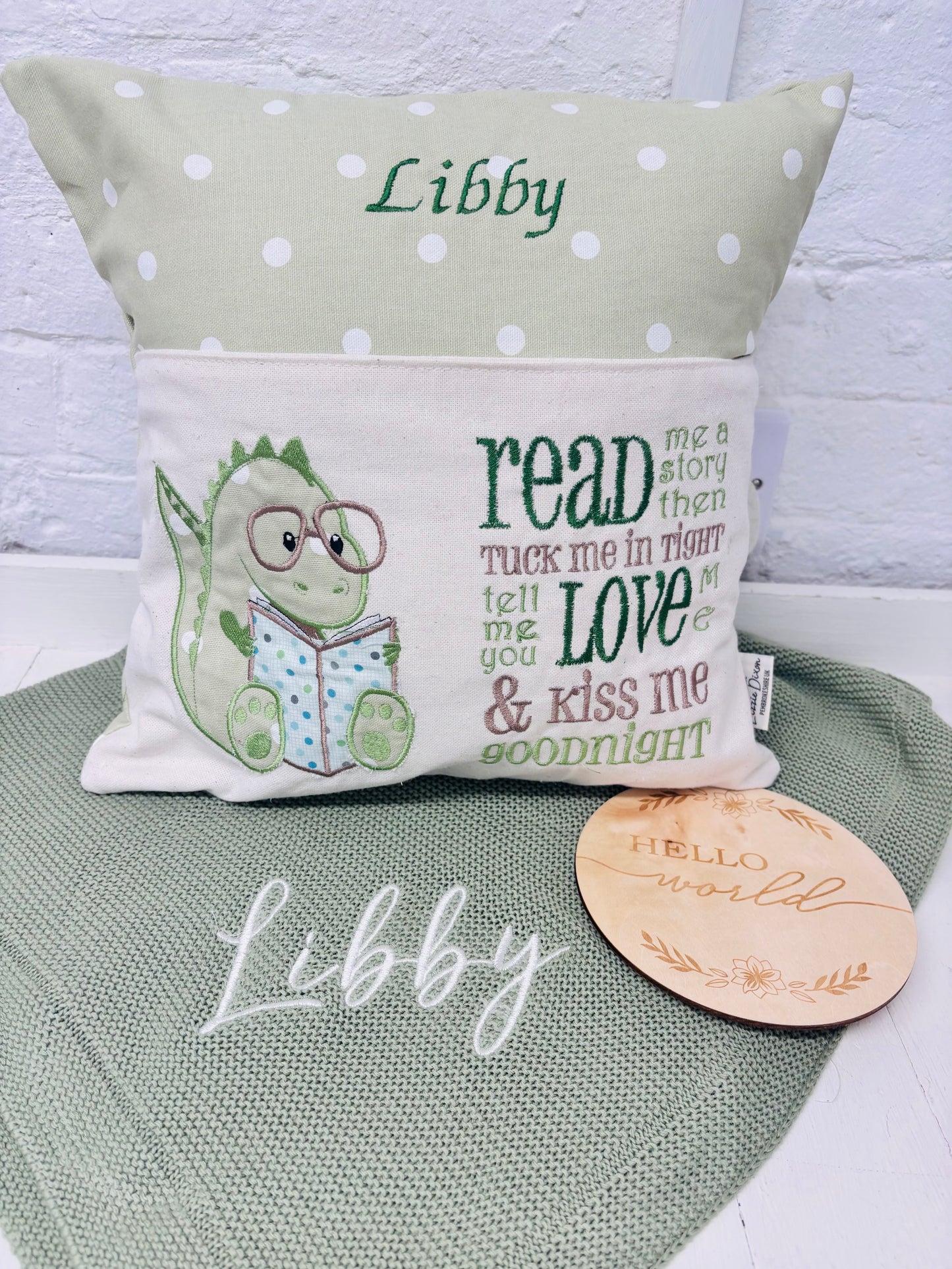 Soft Green Knitted Baby blanket-Personalised