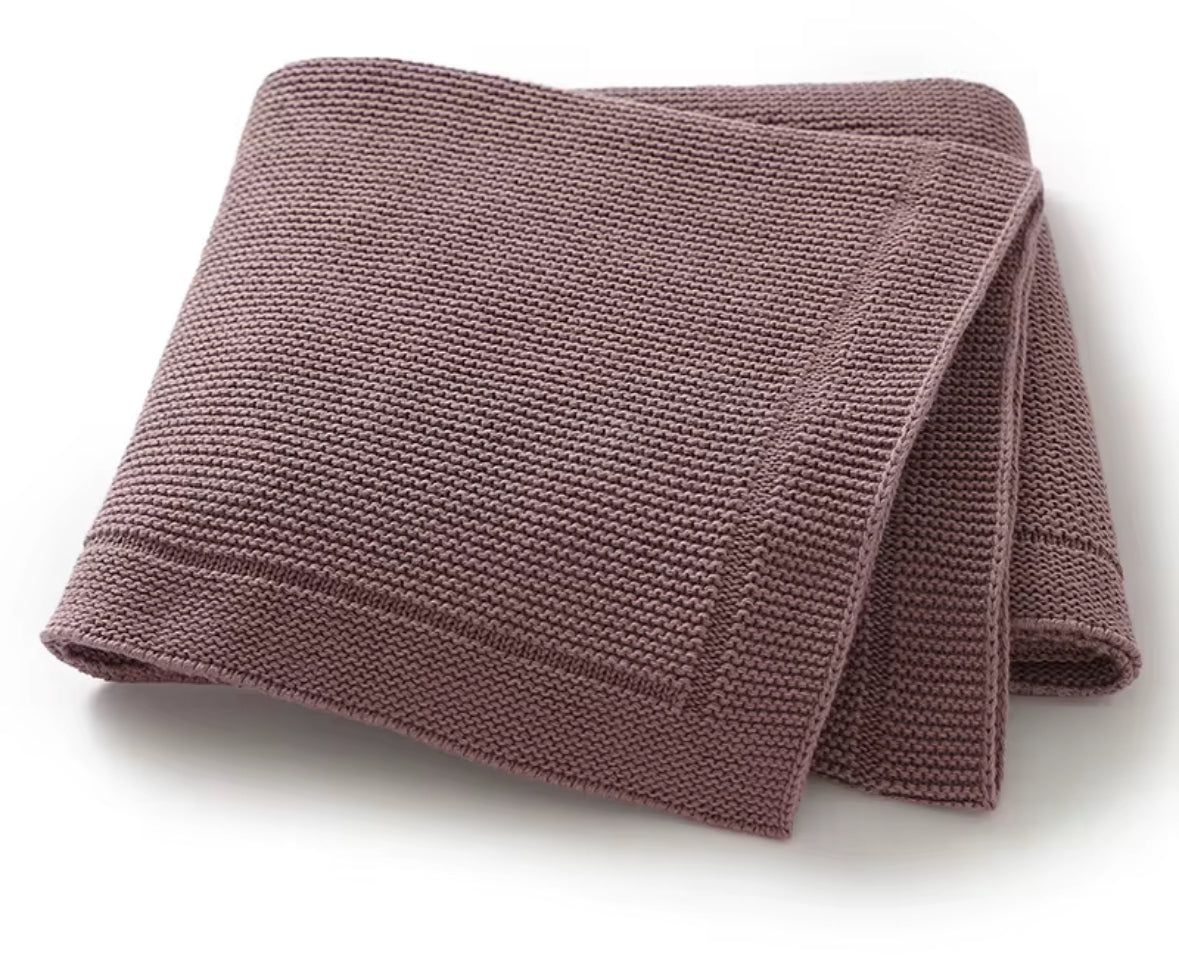 Soft Mocha Knitted Baby blanket-Personalised