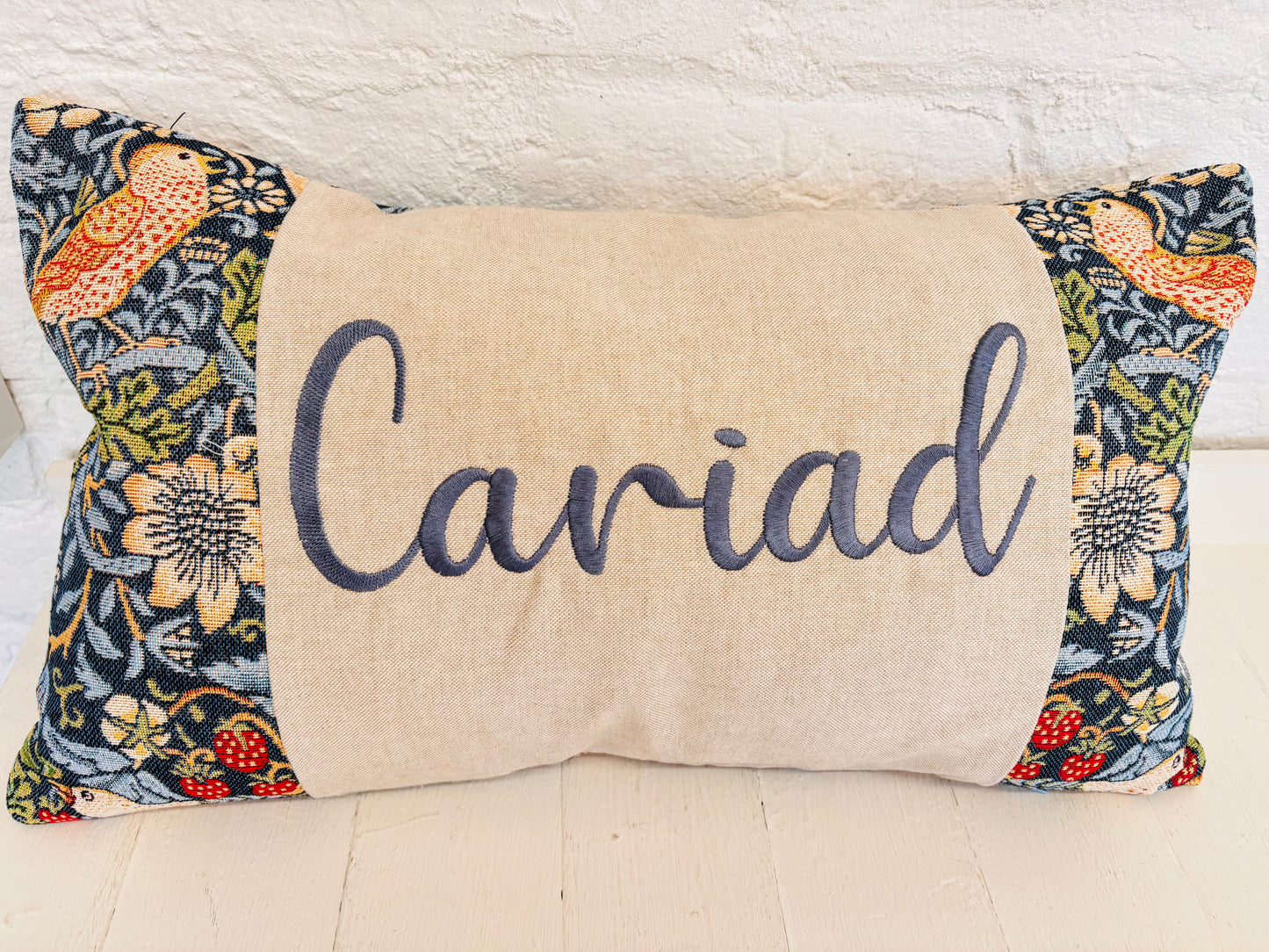 Cwtch William Morris Strawberry Thief Tapestry Cushion -Cwtch/Cwtsh