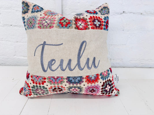 Teulu Crochet style  Cushion- Square Cwtch Panel Cushion