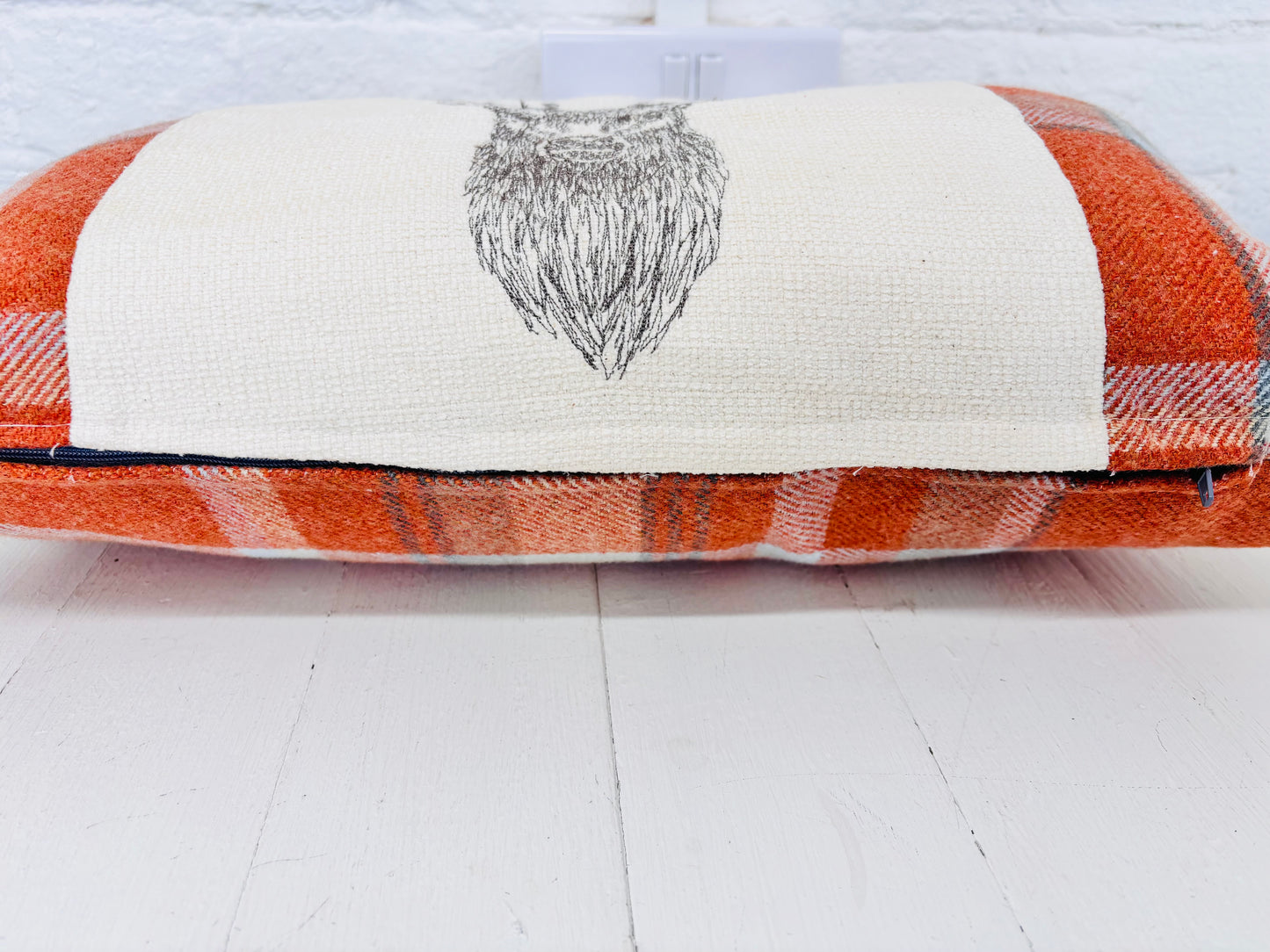 Stag Cushion- Burnt Orange Wool Long Cushion