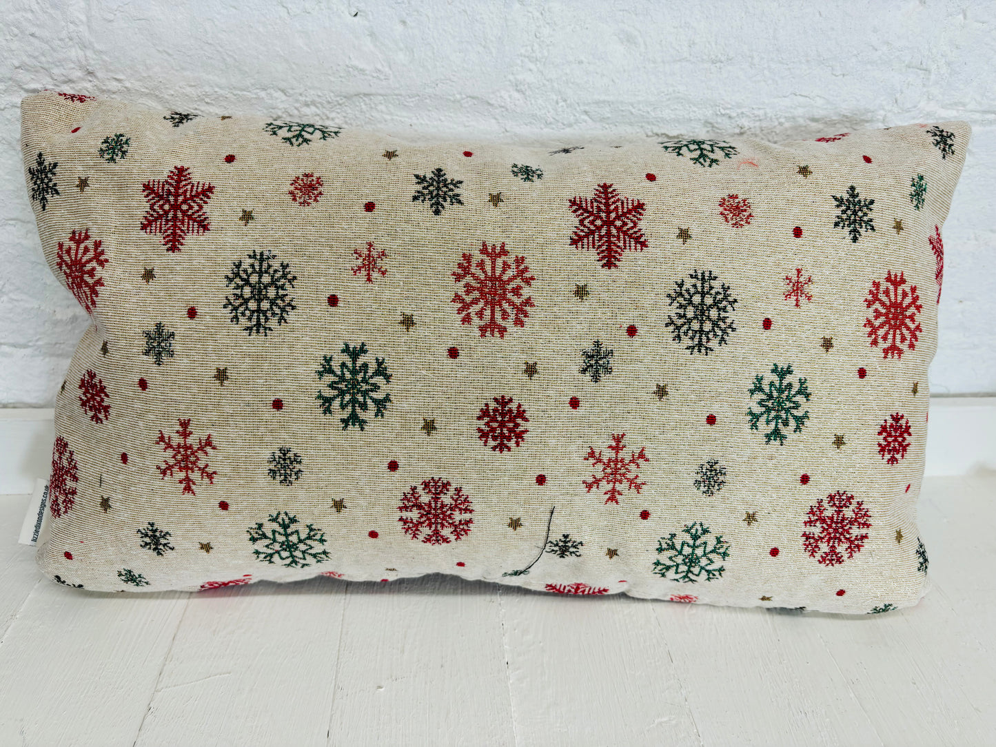 Nadolig Llawen Gnomes Cushion, Festive Cushion-Festive Gnomes- Christmas Gnomes- Gold Snowflake -Christmas decor