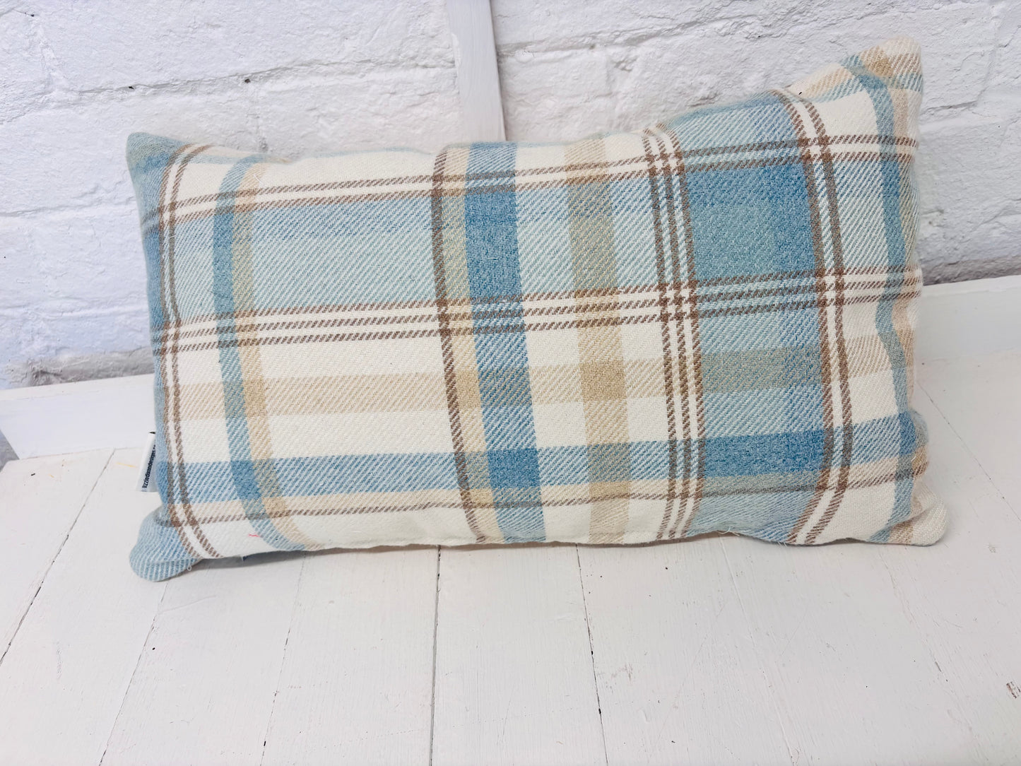 Highland Cow Cushion- Skye Blue wool Long Cushion
