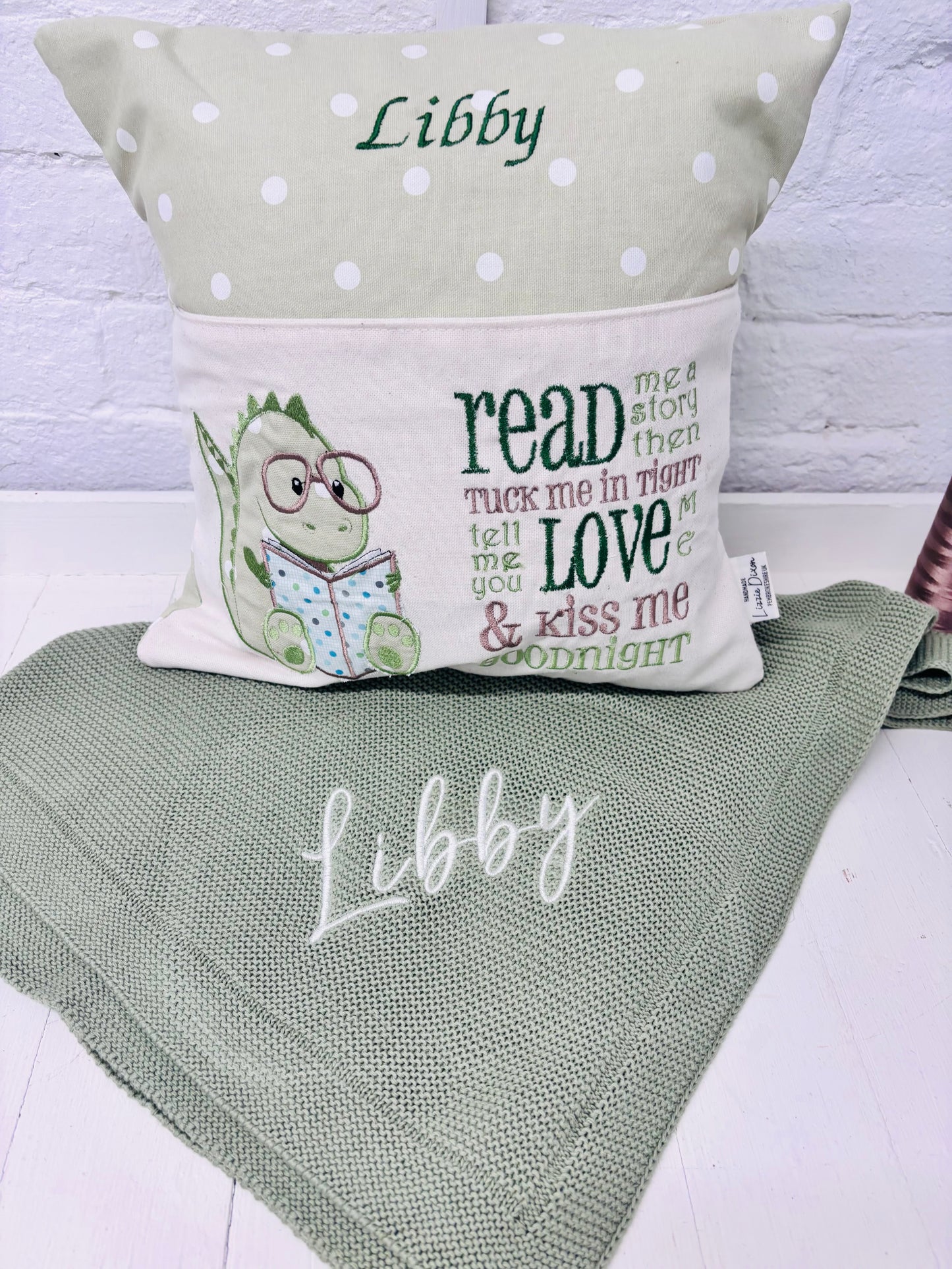 Soft Green Knitted Baby blanket-Personalised
