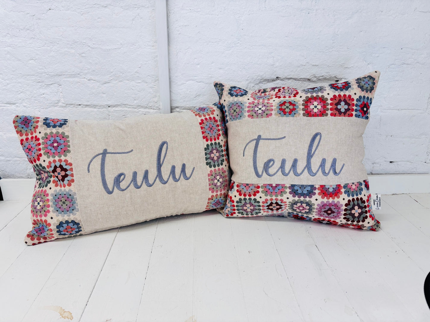 Teulu Crochet style square Cushion- Teulu Cushion