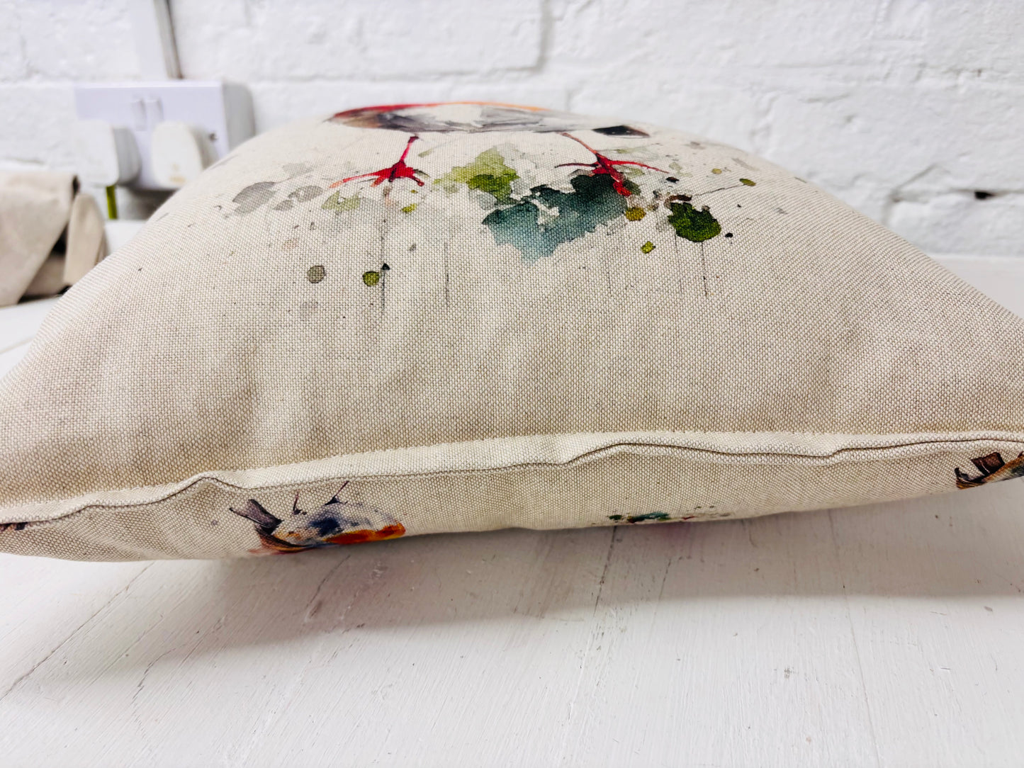 16” Christmas Robin Cushion - Nadolig Llawen Robin Christmas Cushion Welsh Christmas Cushion -decorative pillow Cover festive decoration