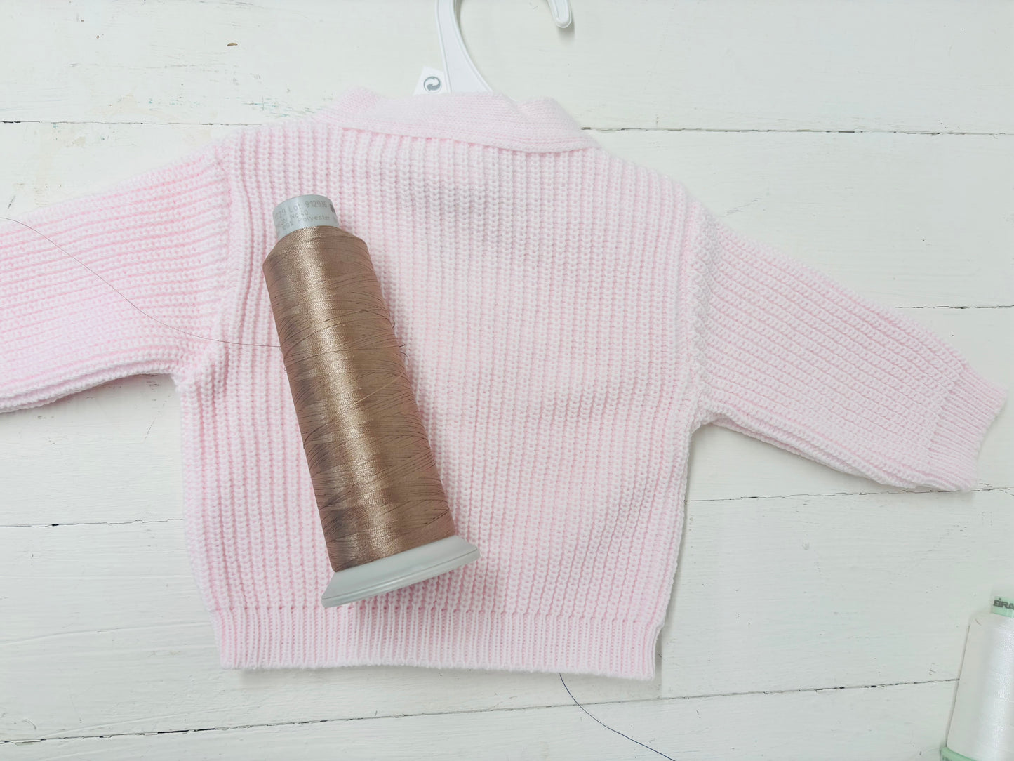 Pink Personalised Knitted Baby Cardigan