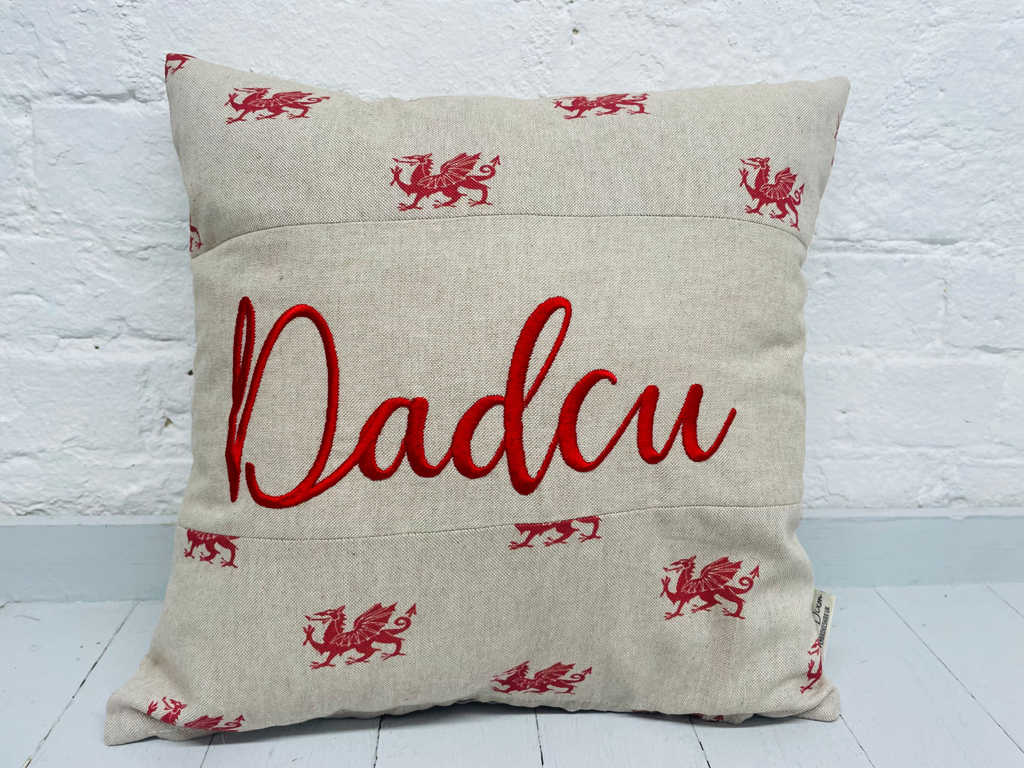 Personalised Father’s Day cushion 16” Square cushion welsh dragon