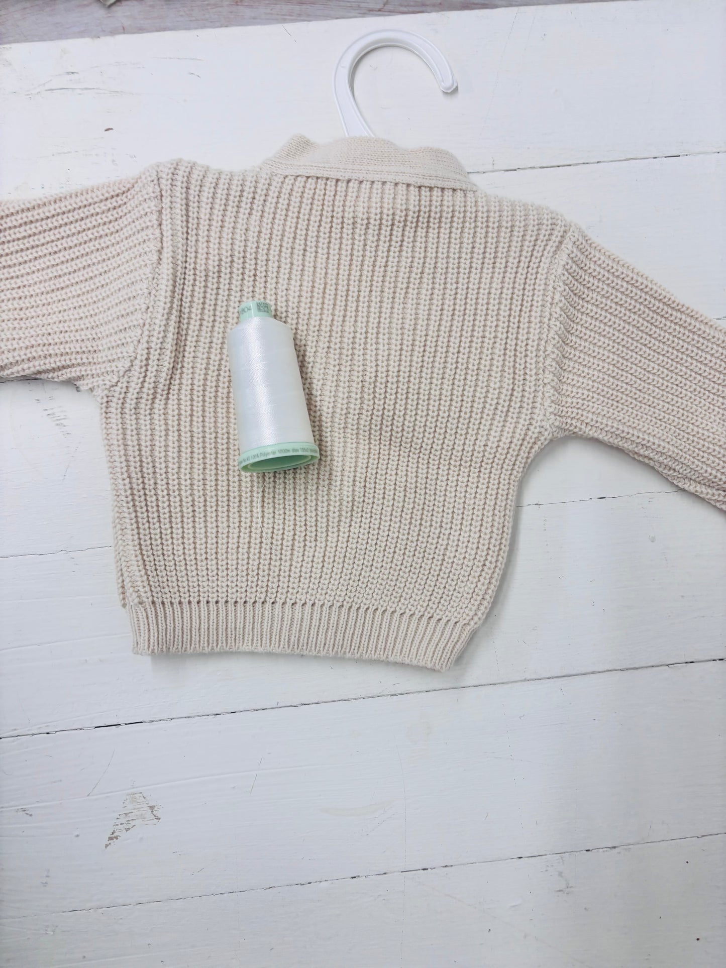 Beige Personalised Knitted Baby Cardigan