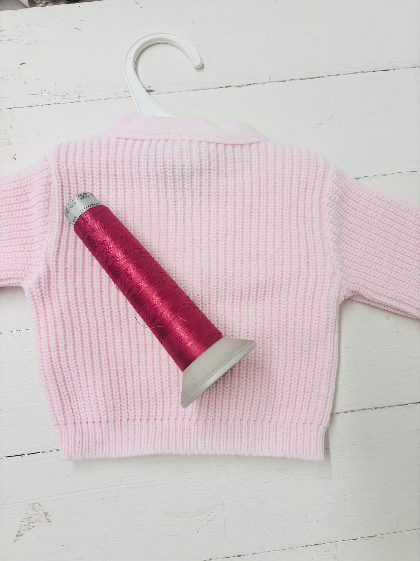 Pink Personalised Knitted Baby Cardigan