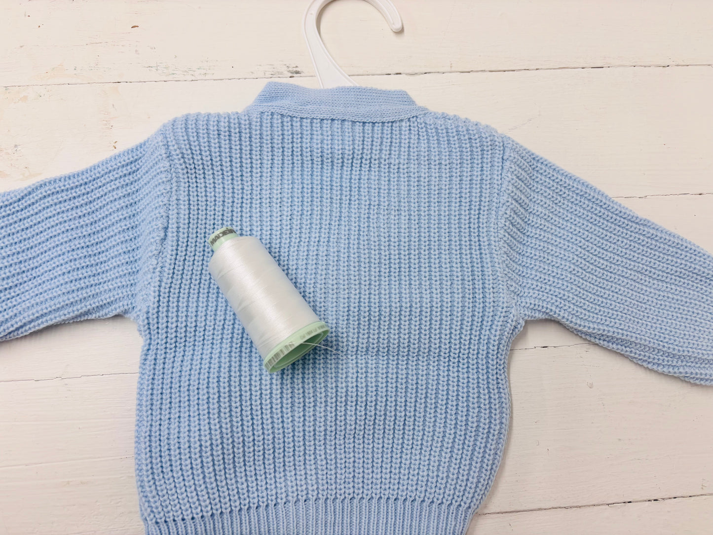 Blue Personalised Knitted Baby Cardigan