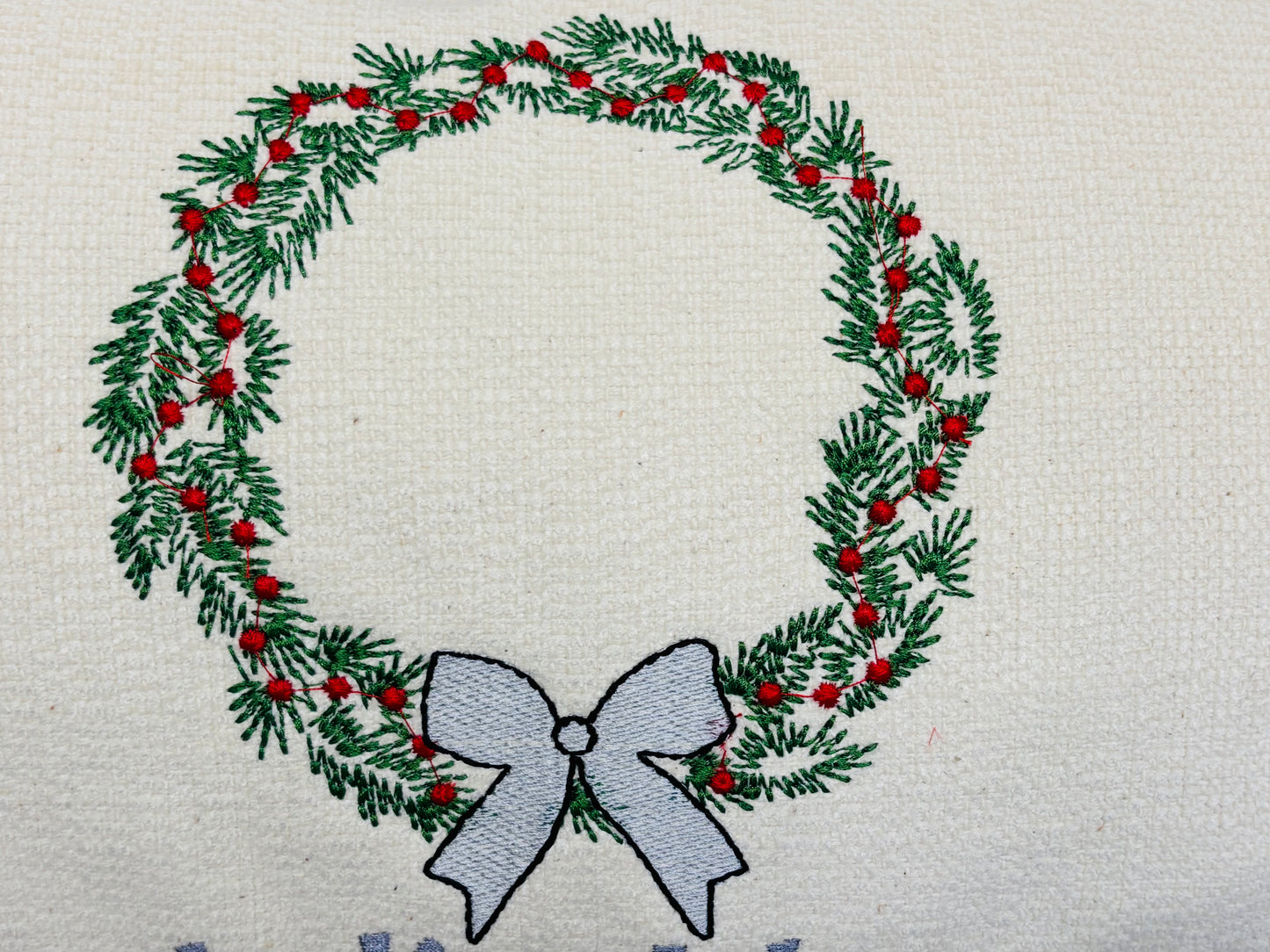 Christmas Wreath Nadolig llawen luxe Red and Gold Snowflake Cushion .