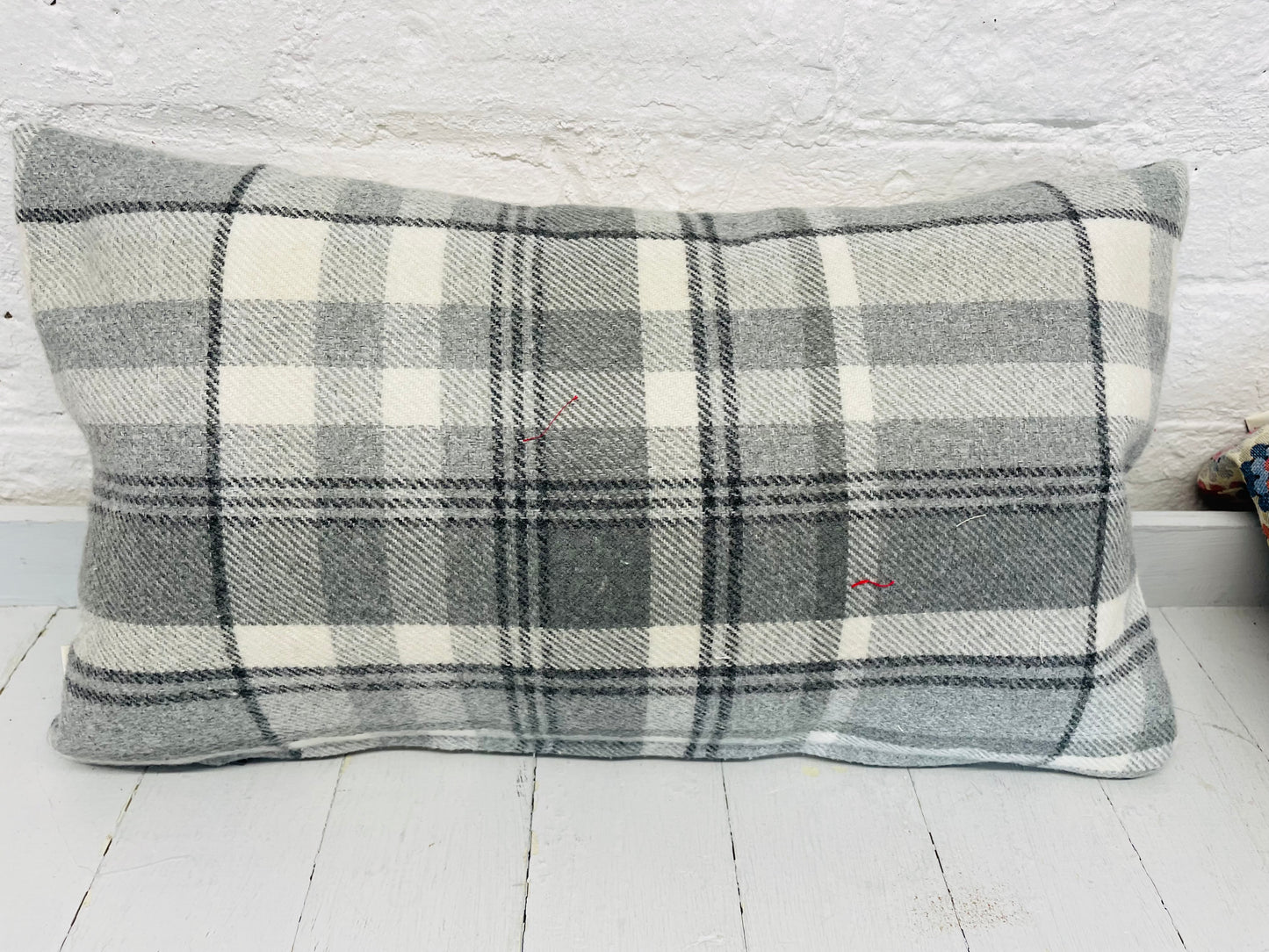Cwtch long cushion. Wool touch fabric cushion