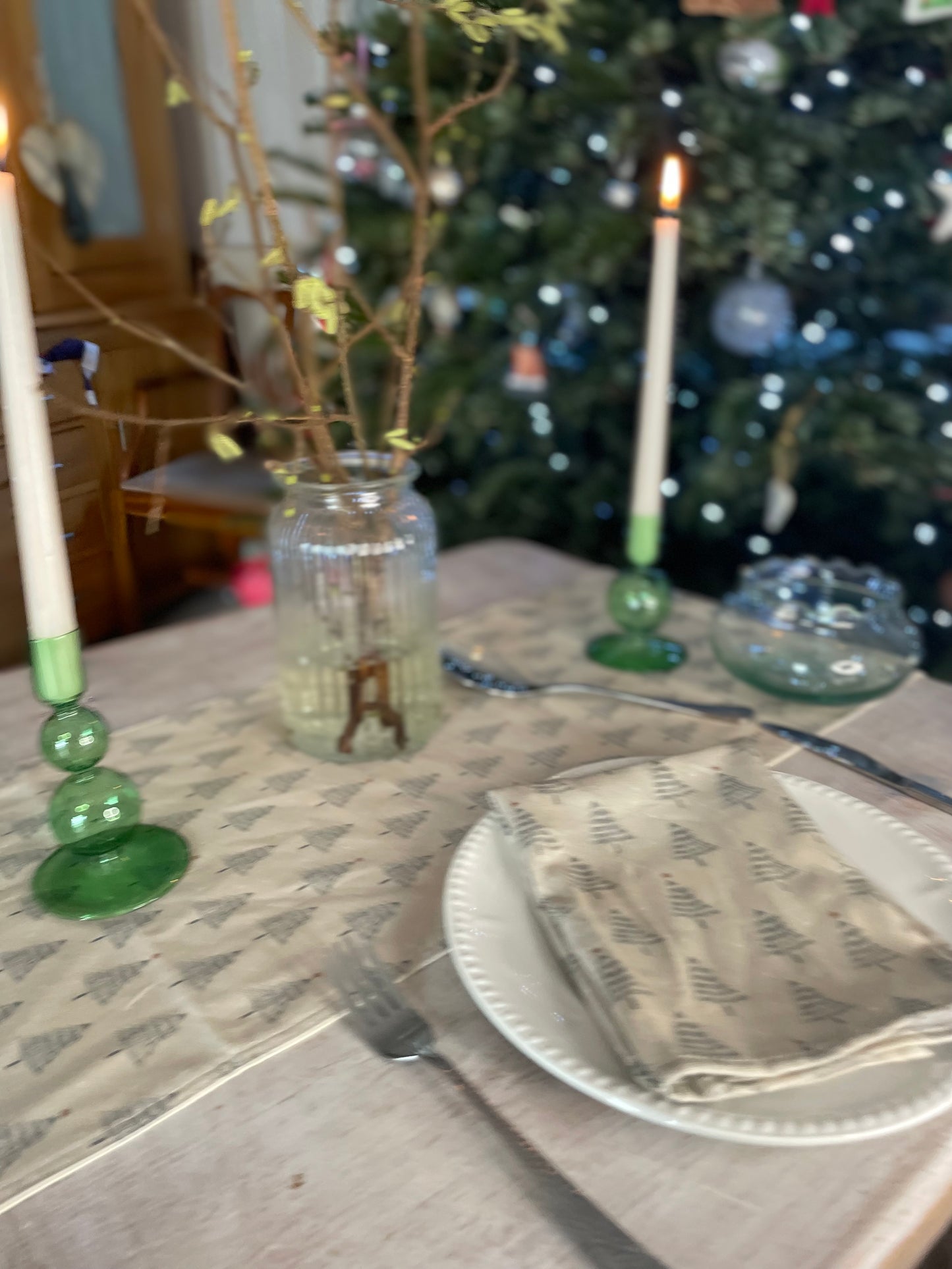 Christmas Tree Table runner - Christmas   festive Table Runner -3 lengths