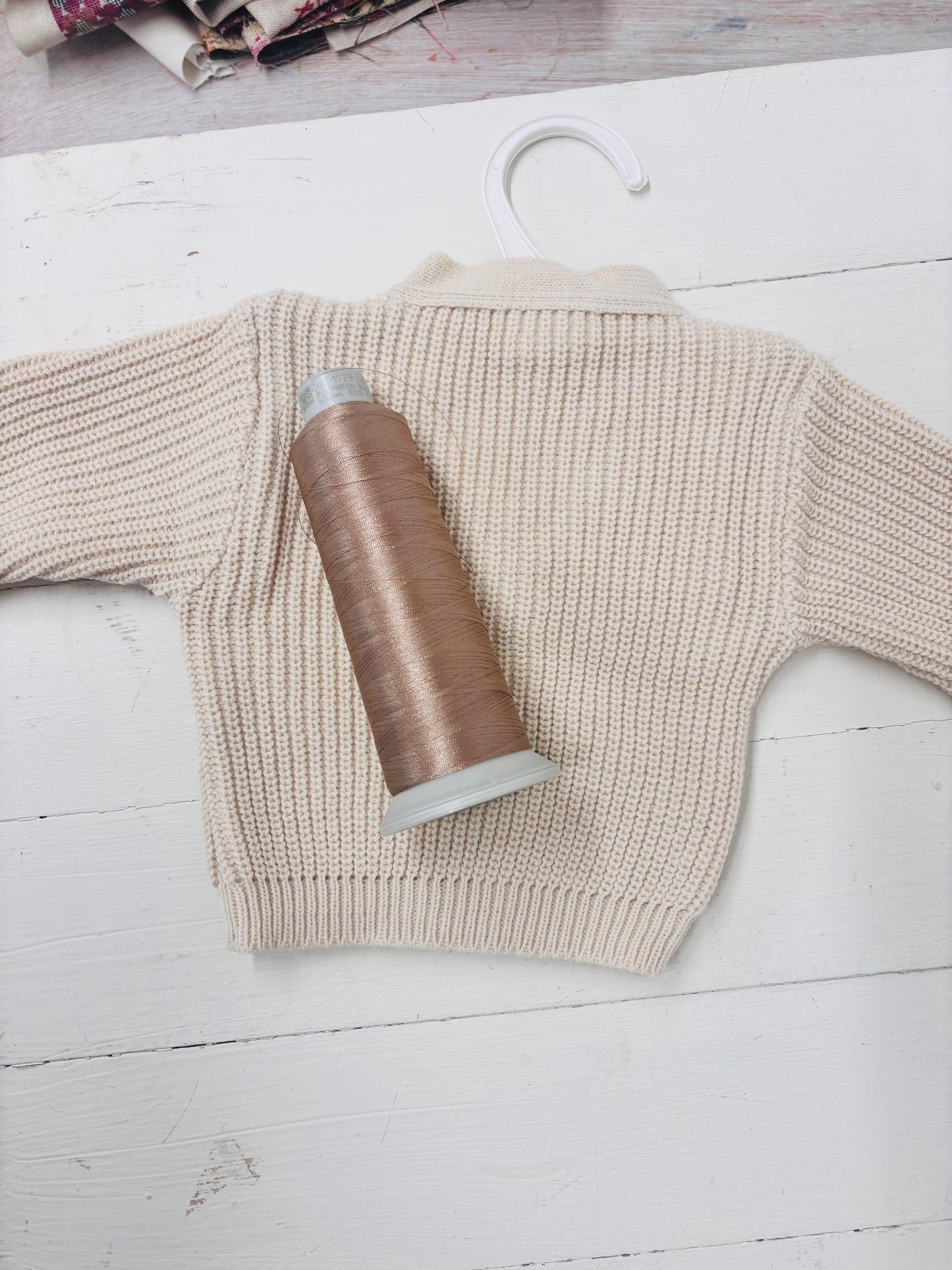 Beige Personalised Knitted Baby Cardigan