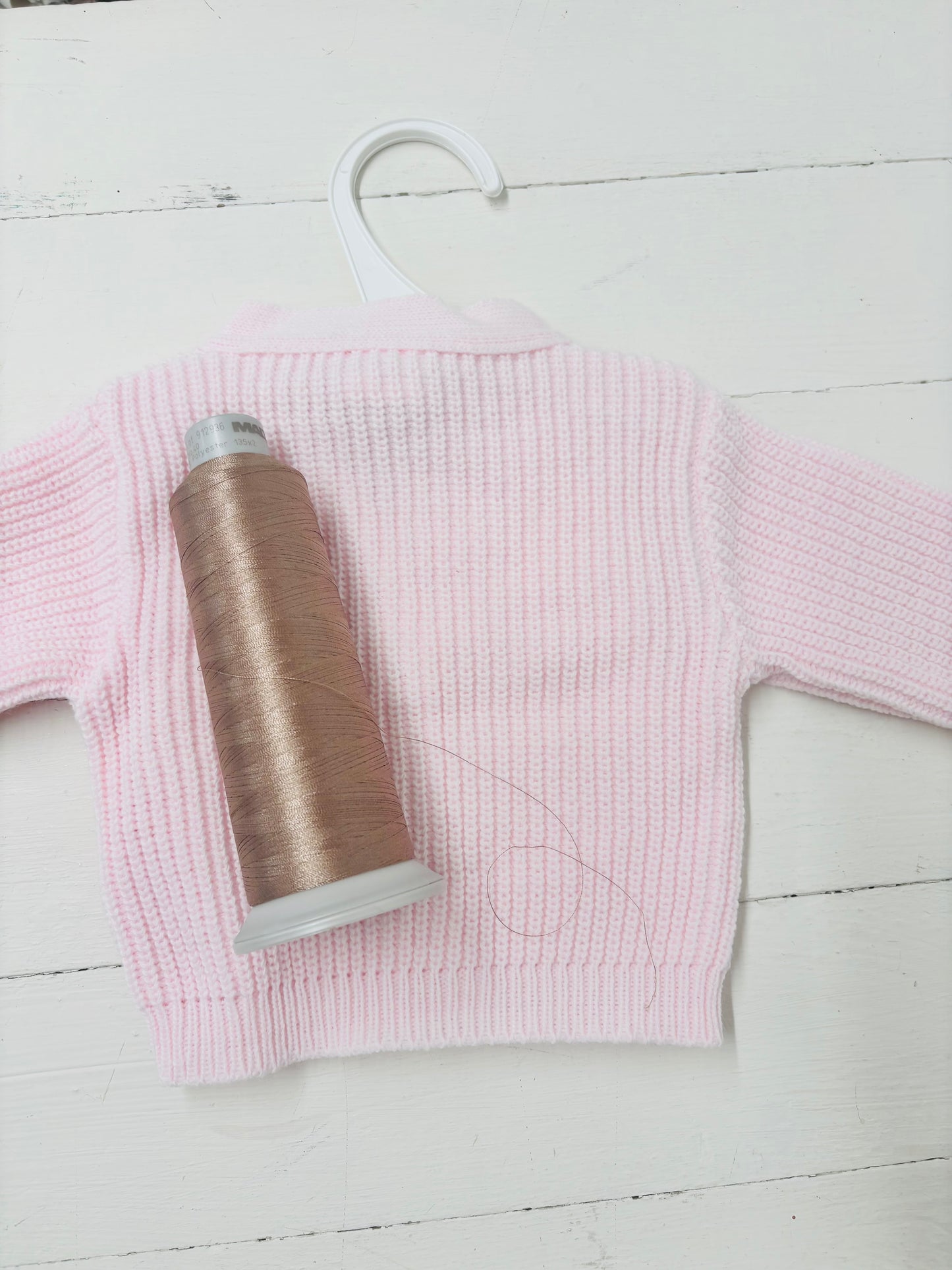 Pink Personalised Knitted Baby Cardigan