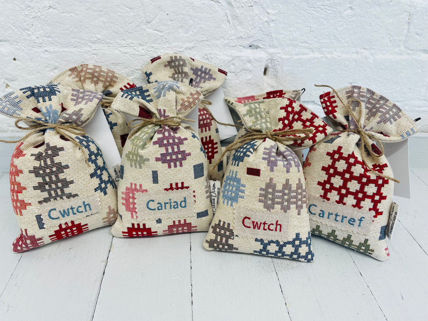 Welsh Blanket Style Lavender Bag with Tag