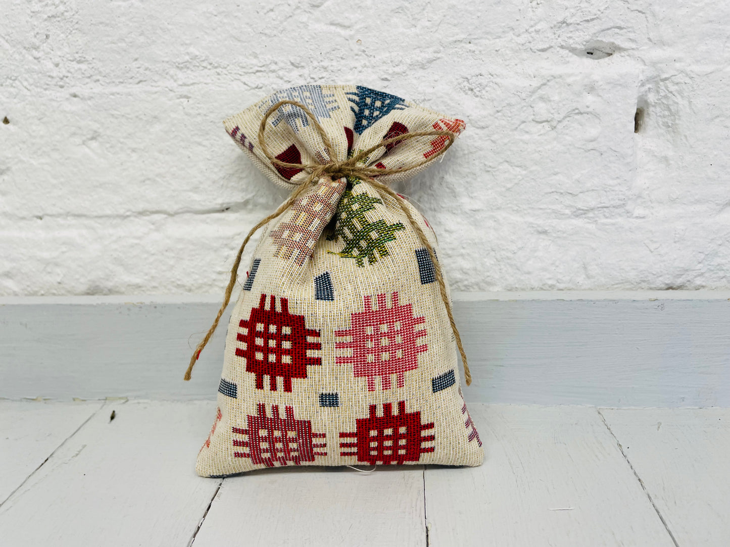 Welsh Blanket Style Lavender Bag with Tag
