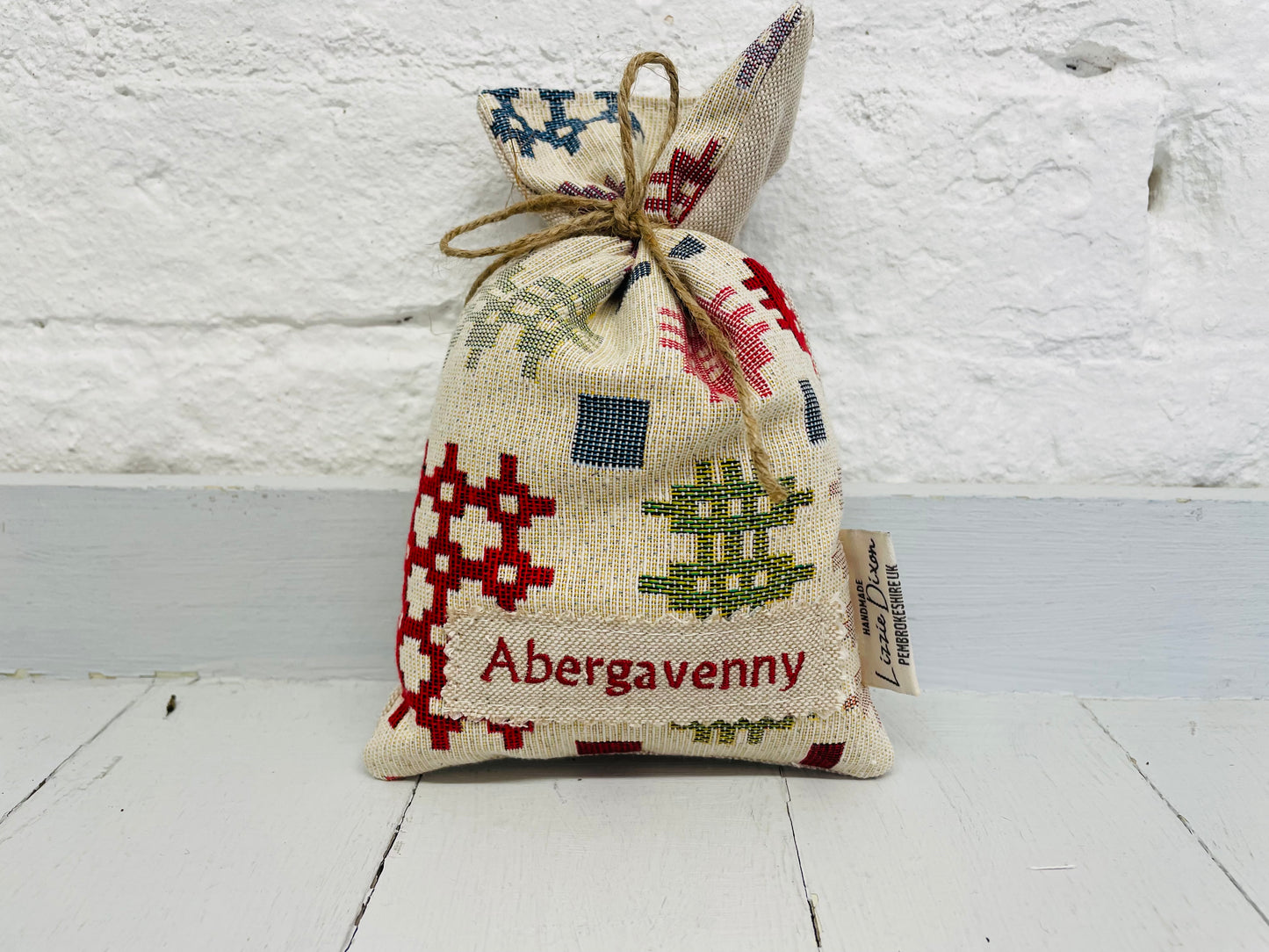 Welsh Blanket Style Lavender Bag with Tag