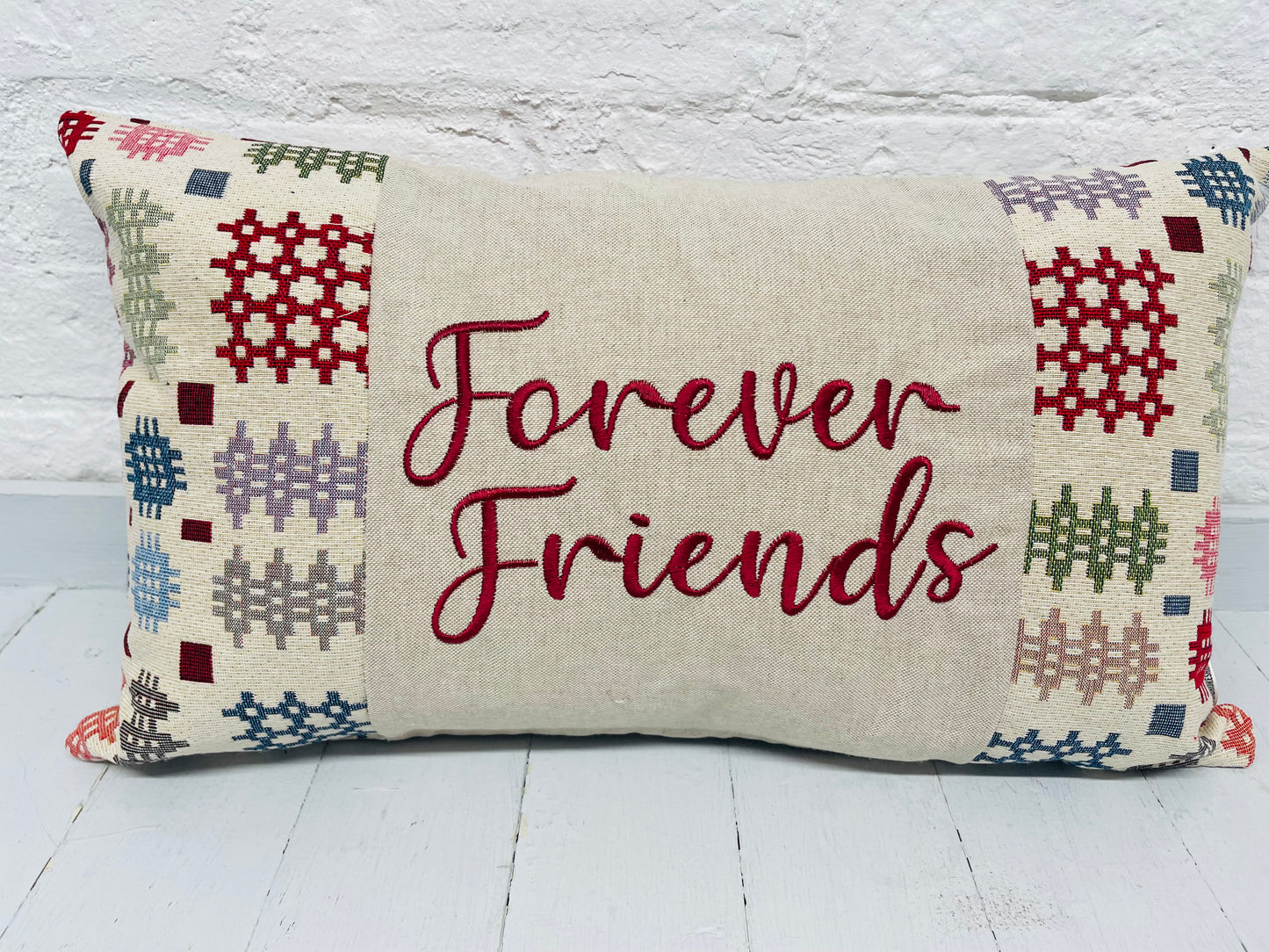 Welsh Blanket quote Cushion- Cream Welsh quote long Cushion