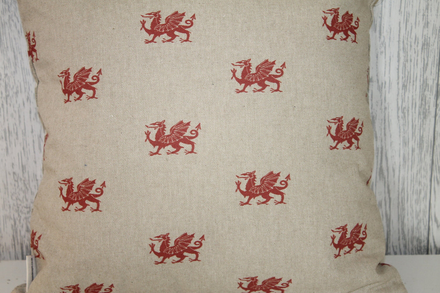 Anyone can Cuddle but only the Welsh can Cwtch-Welsh dragon panel long cushion