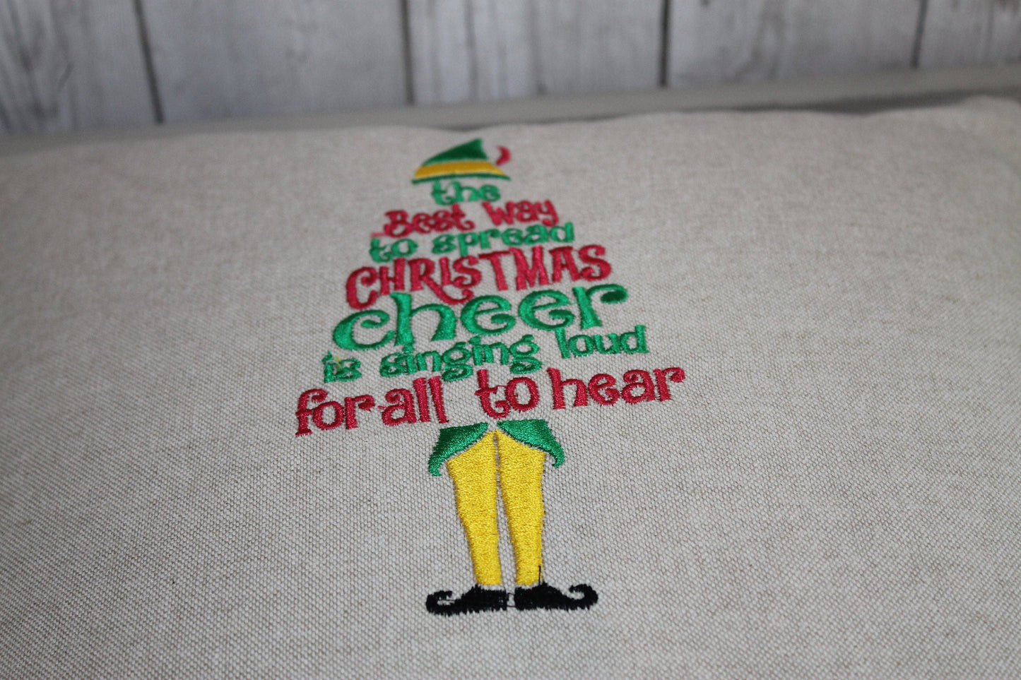 Buddy the Elf inspired Cushion. Best way to spread Christmas cheer. 16" Christmas Cushion.