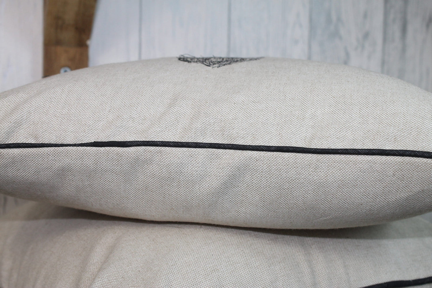Hare Cushion,14" Cream/Taupe Cushion, Piped Cushion, British Wildlife collection. Cushion Cover-sofa cushion, double sided