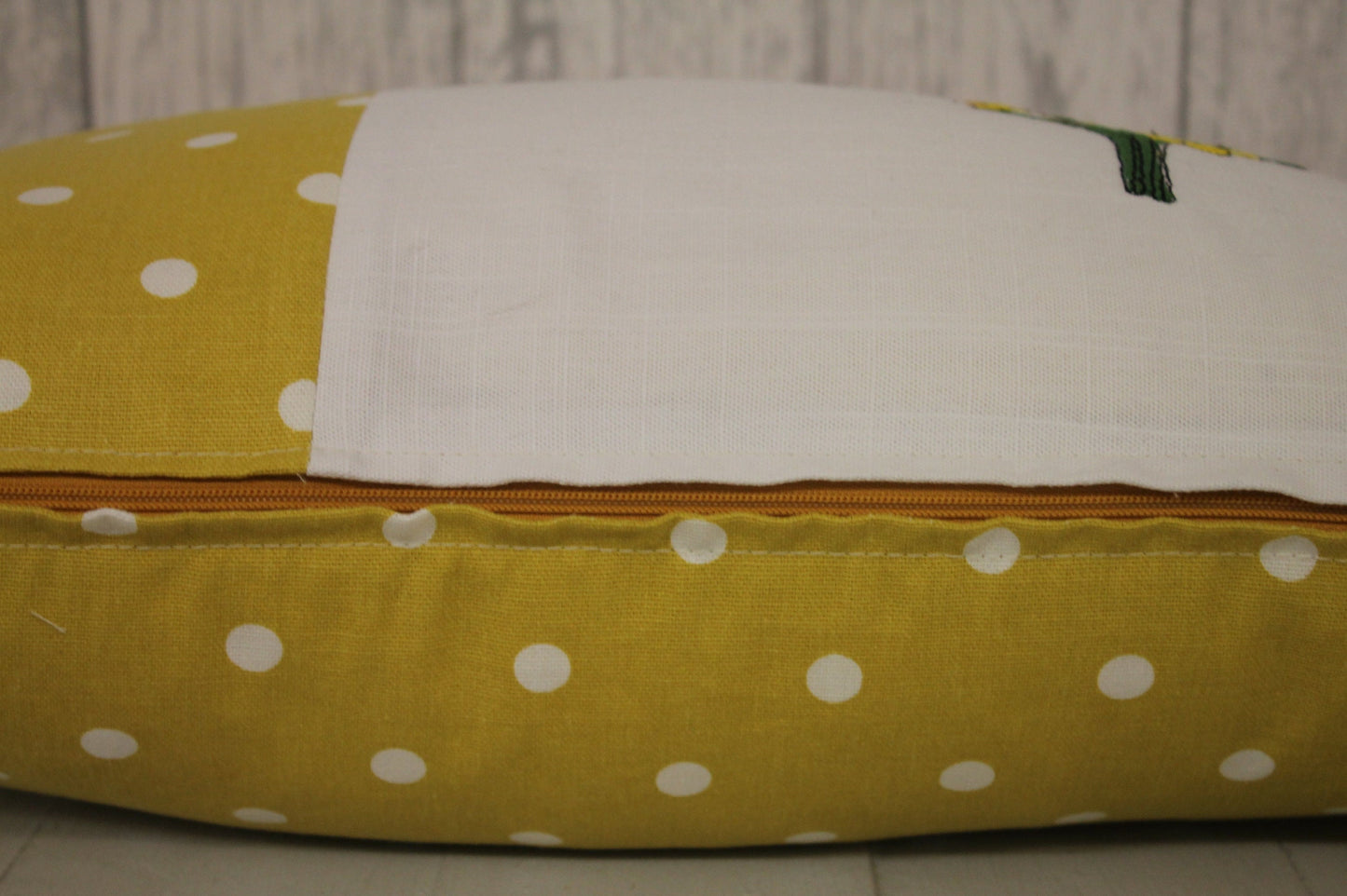 Cwtches and Cuddles Daffodli Cushion-Mustard Dotty and Cream