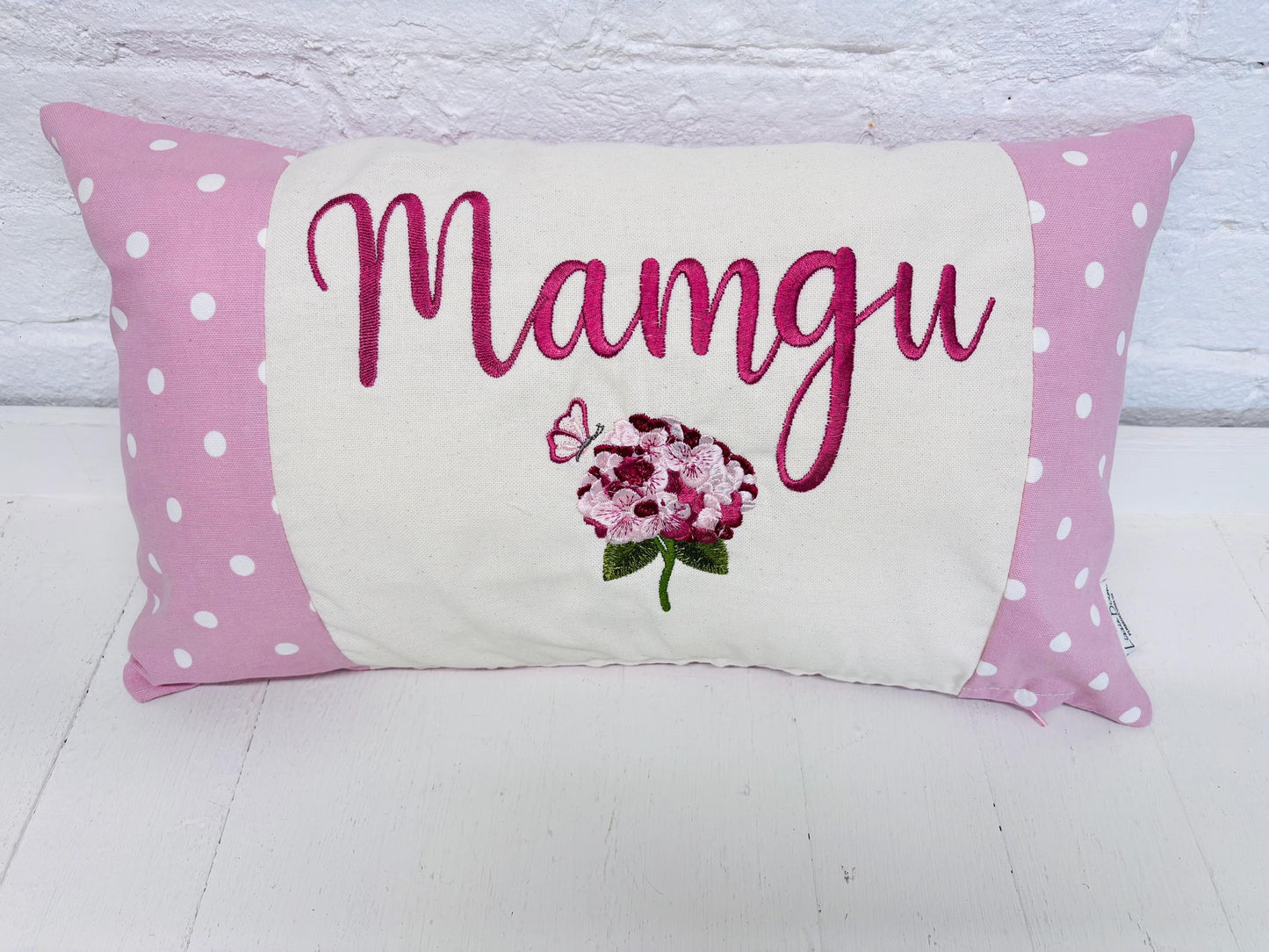 Pink Dotty with Hydrangae Mother's Day Cushion