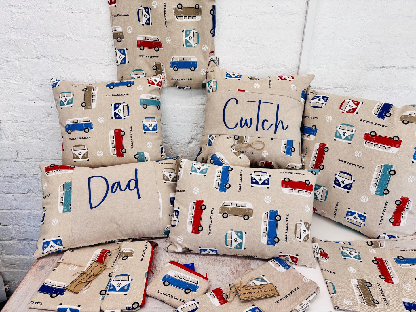 Happy Campers-VW Campervan Cwtch Long cushion