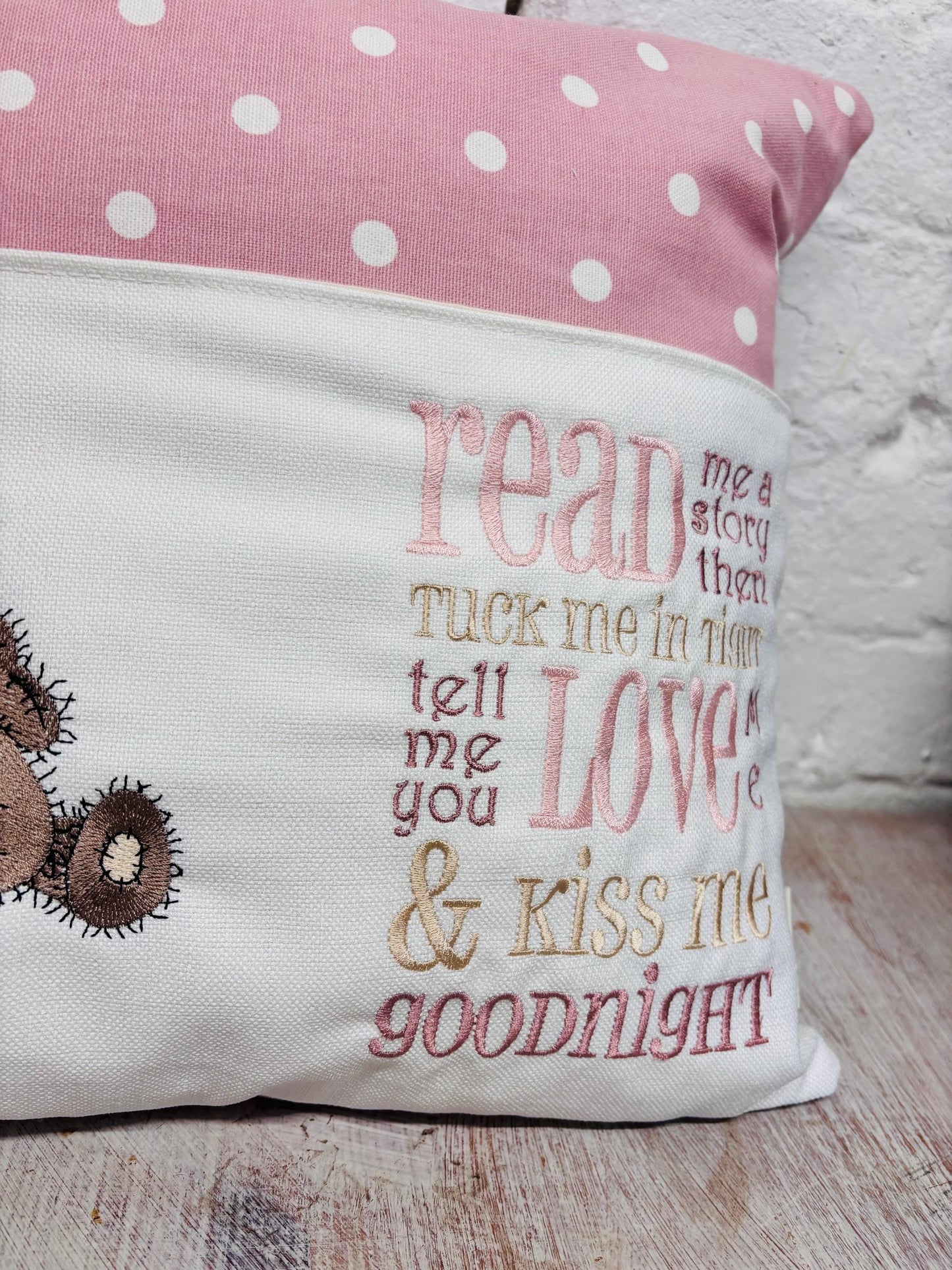 Cute Teddy Reading Book Cudhion. Children’s Teddy design book cushion
