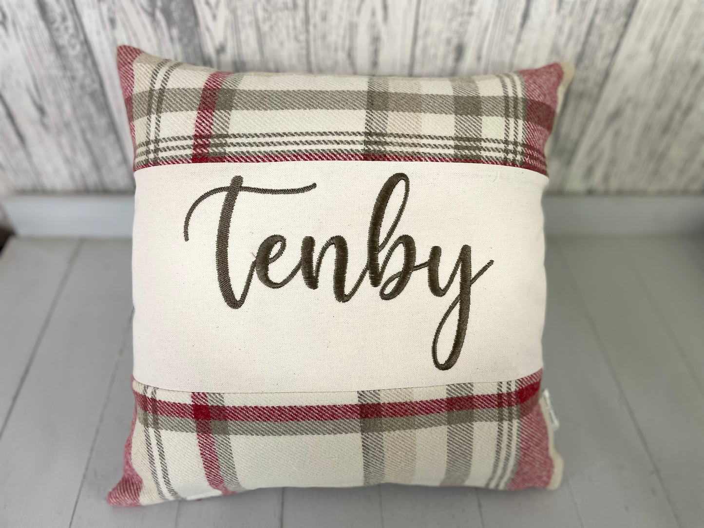 Personalised Wool Touch Location Cushion