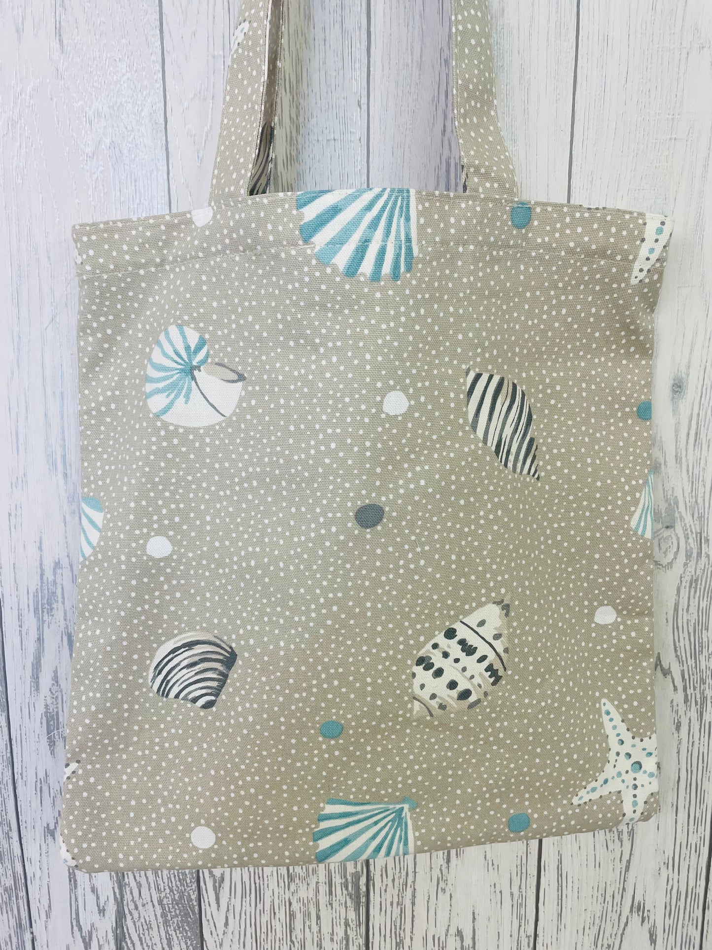 Taupe and duckegg Shell Shopping bag