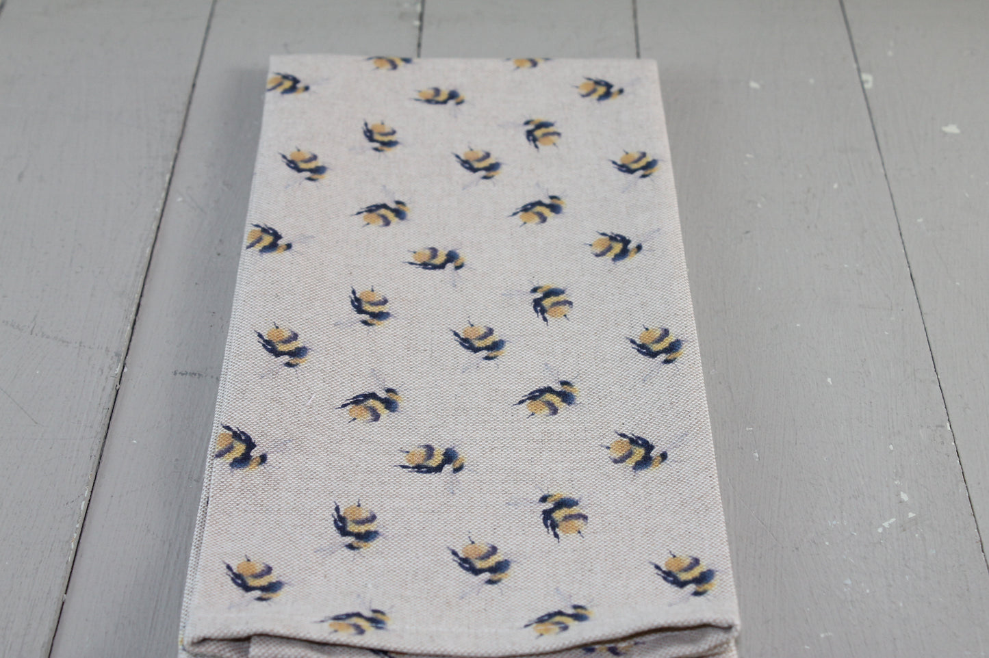 Bee Print Tea Towel- Embroidered