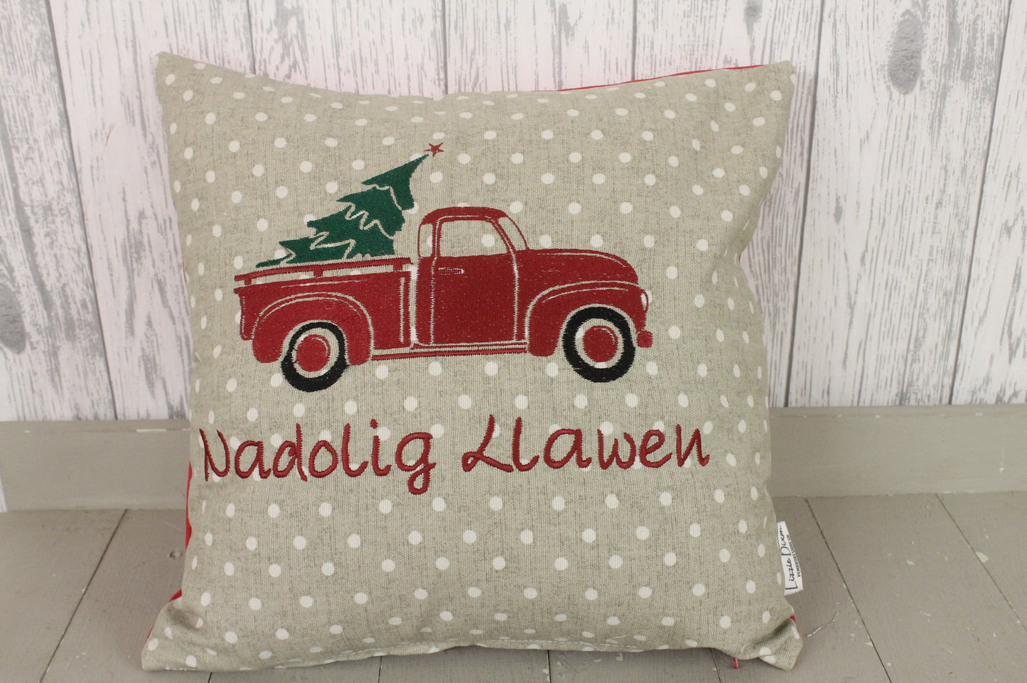 Retro Red Truck Christmas Cushio
