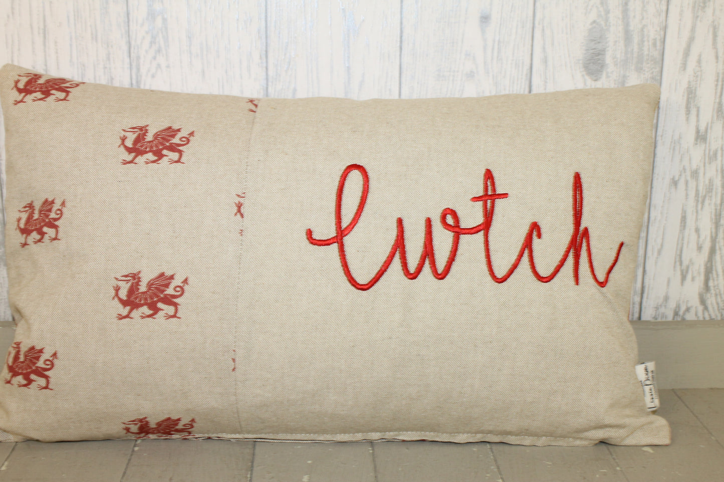 Cwtch Cushion- Welsh dragon Panel Cwtch Rectangle Cushion