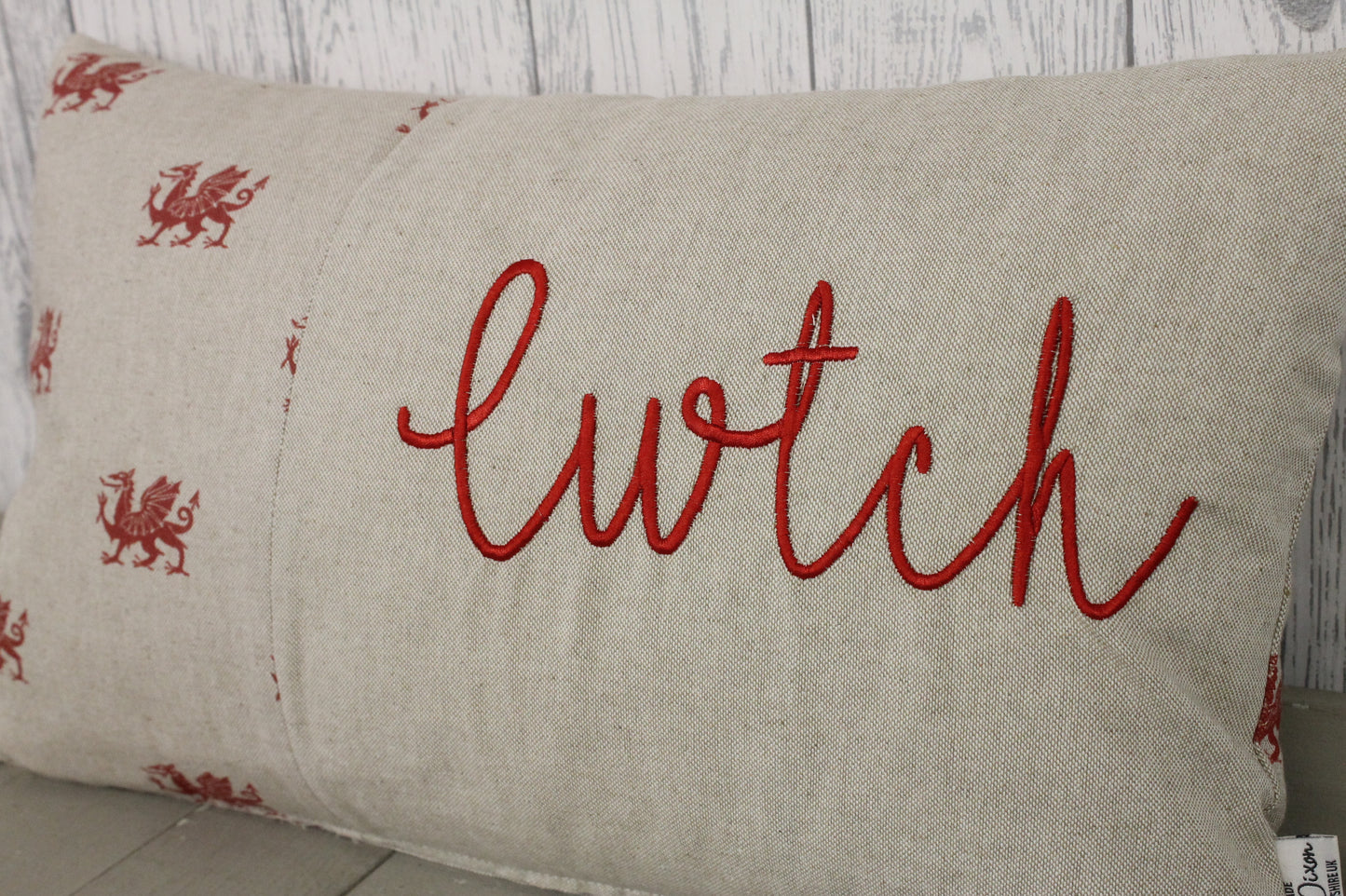 Cwtch Cushion- Welsh dragon Panel Cwtch Rectangle Cushion