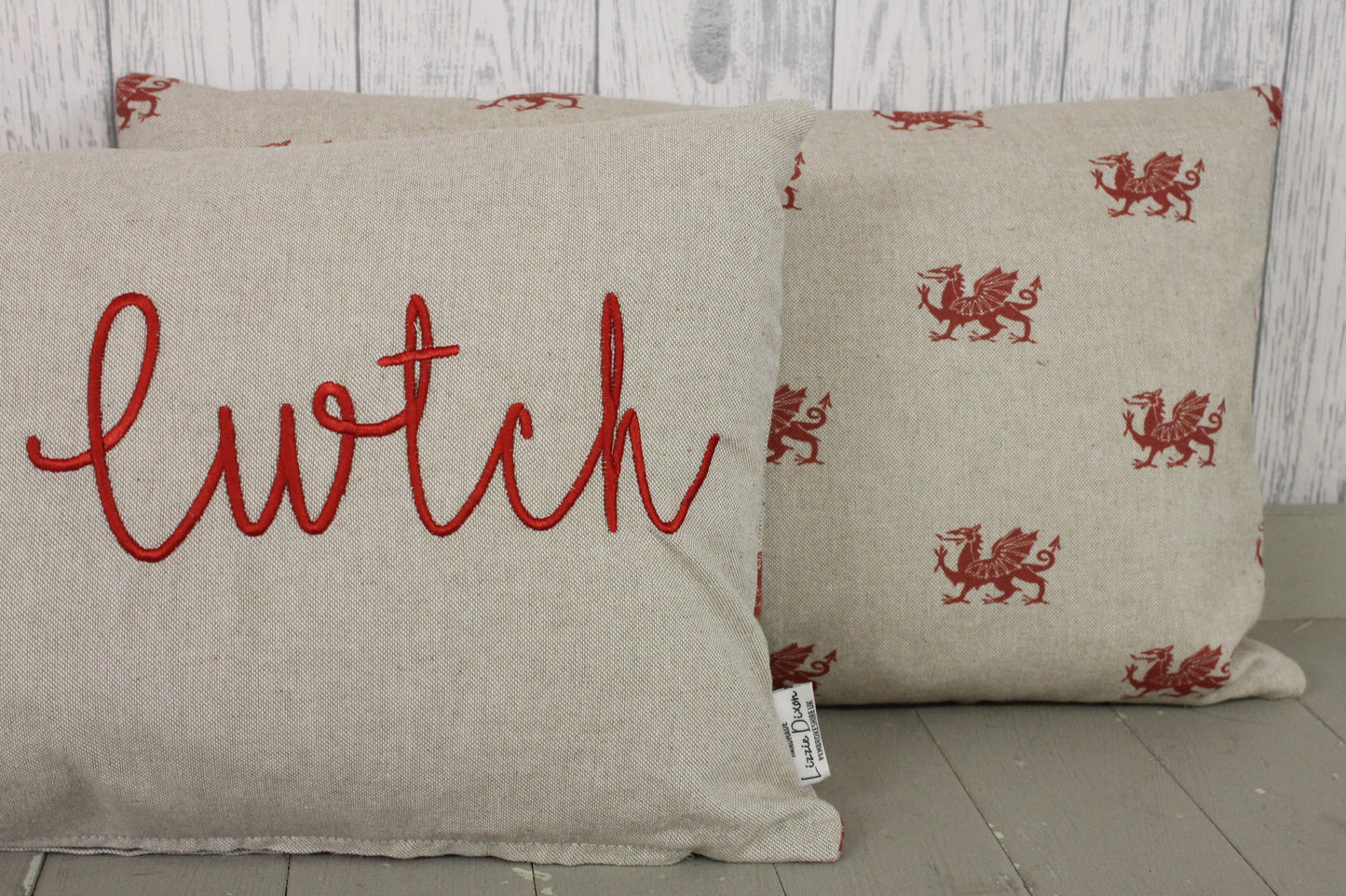 Cwtch Cushion- Welsh dragon Panel Cwtch Rectangle Cushion