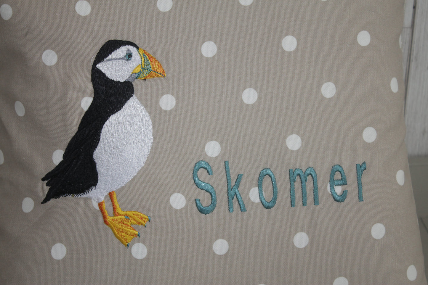 Skomer Puffin Cushion - Lizzie Dixon Designs