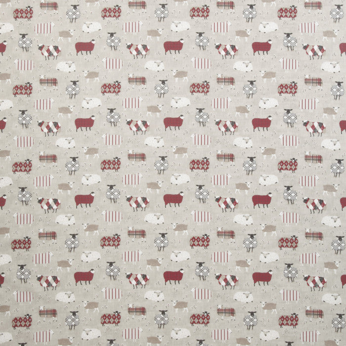 Cwtch Lavender Hanging Heart-Taupe Dotty and Red Sheep. - Lizzie Dixon Designs