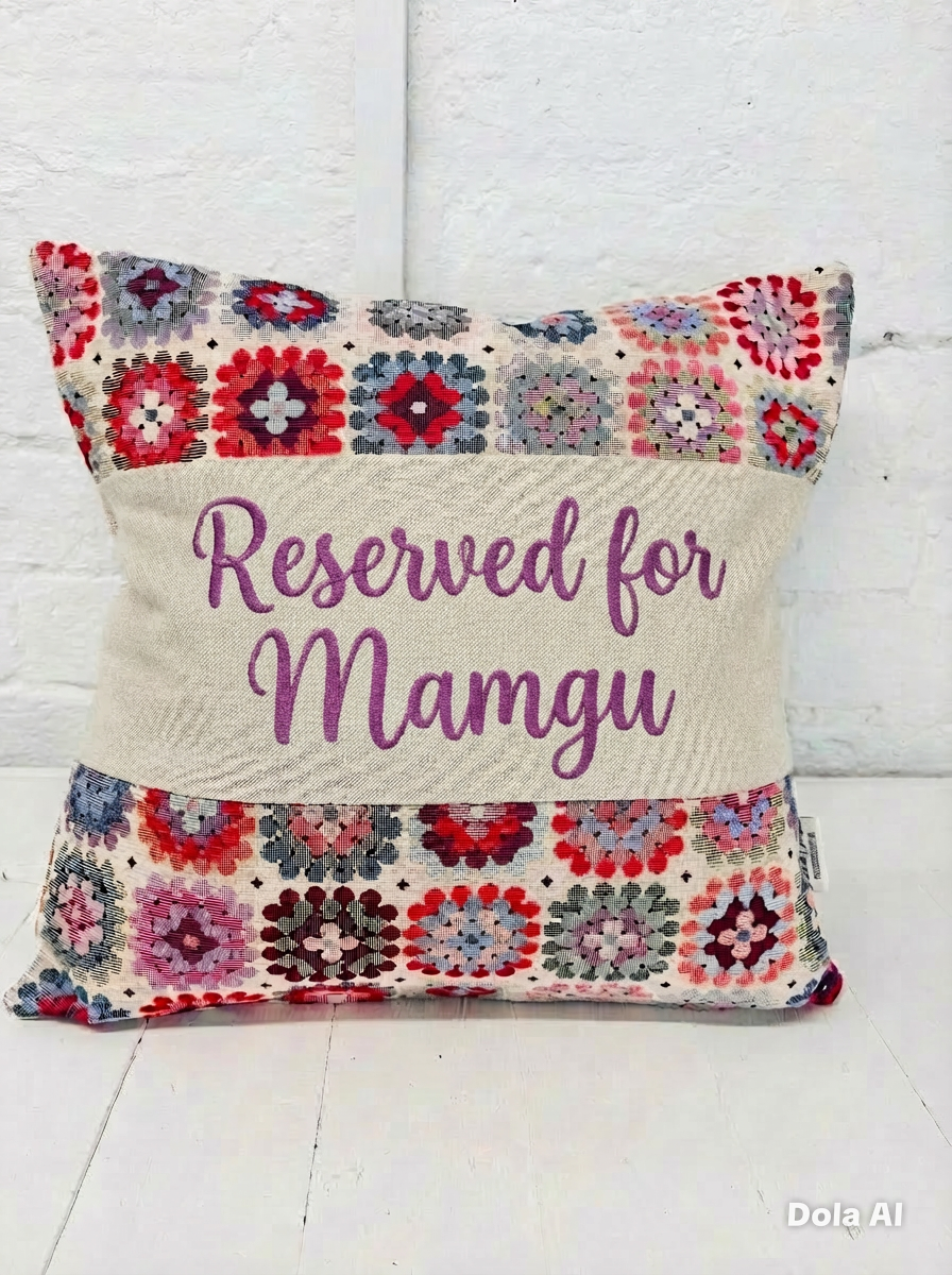 Granny Square Mother’s Day Cushion - Personalised Cushion