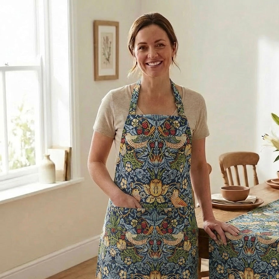 William Morris Strawberry Theif fabric Apron.
