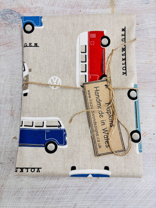 VW Camper Van fabric Napkins -set of 2