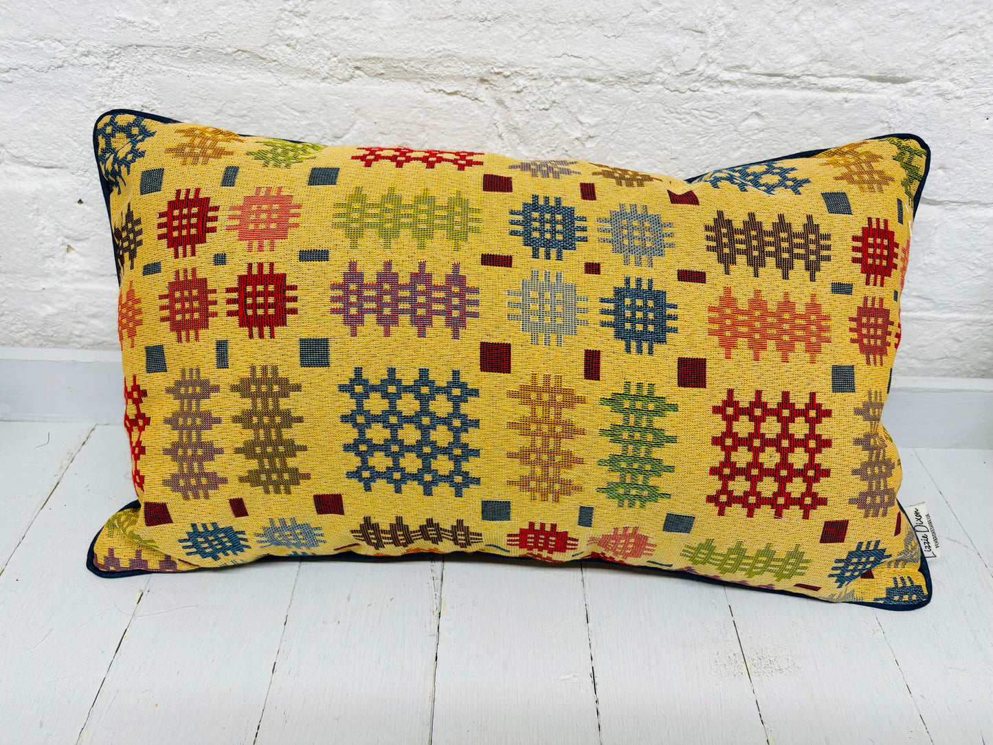 20x 12" Mustard  Welsh Blanket Tapestry Scatter Cushion- Autumnal Cushion-rectangle Cushion