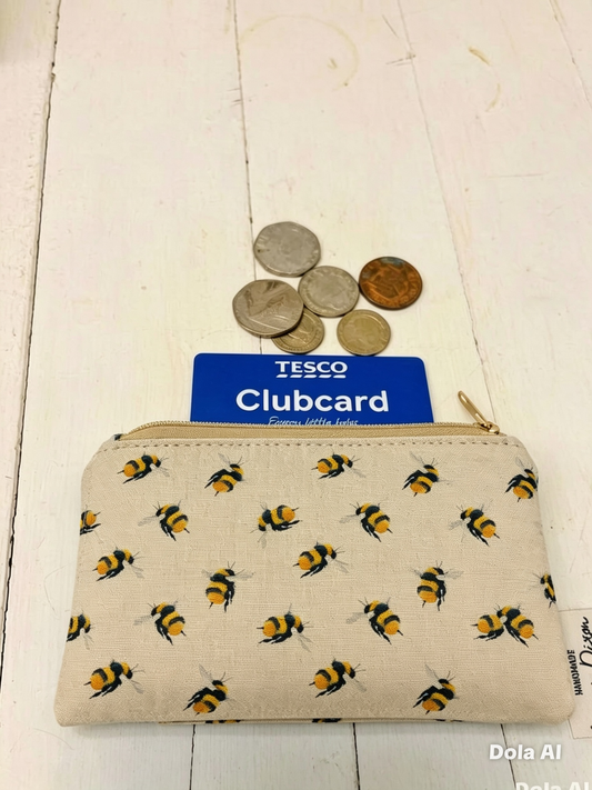 Bee fabric Coin Purse