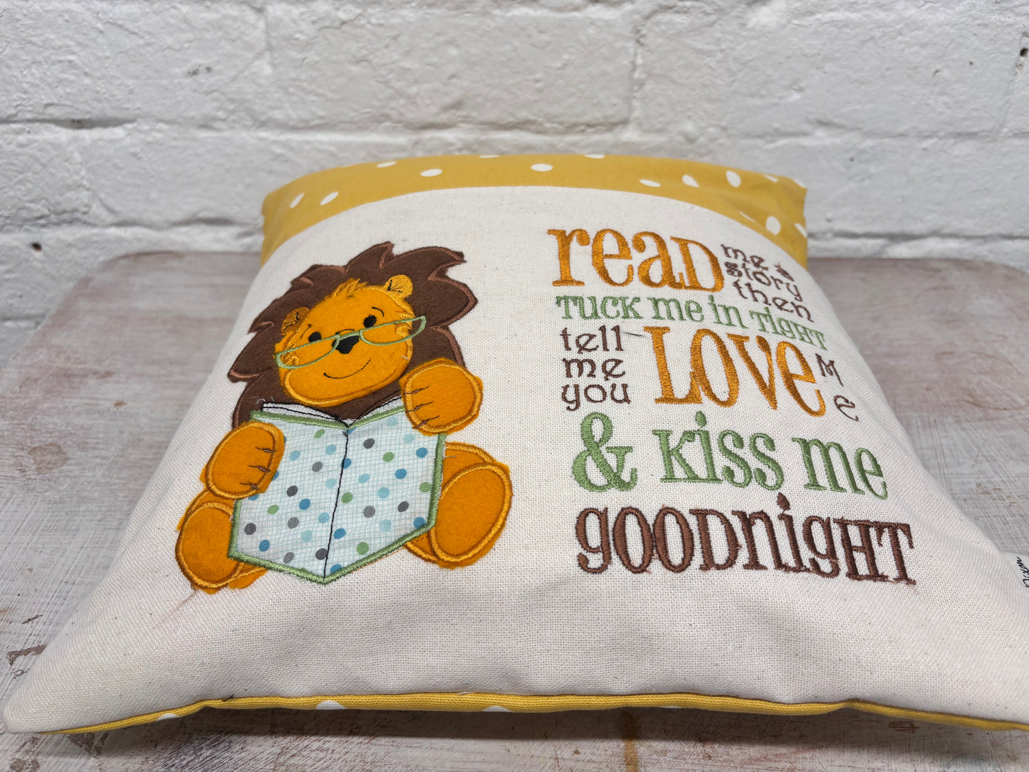Lion Children's Reading book Cushion.