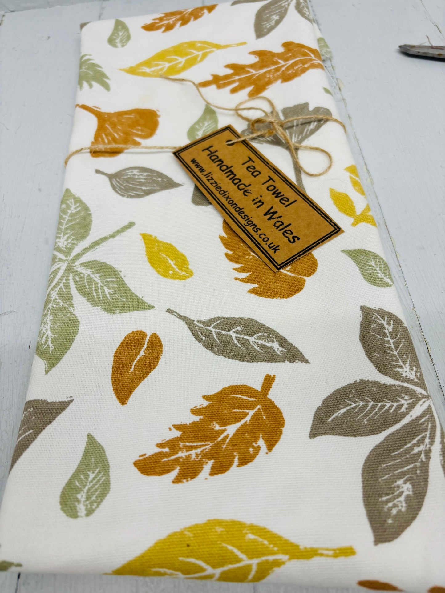 Autumnal leaf Print Tea Towel